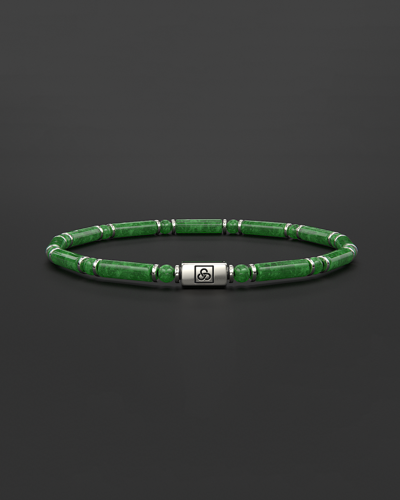 Pulsera de esmeralda y broncita de 4 mm | TUBO