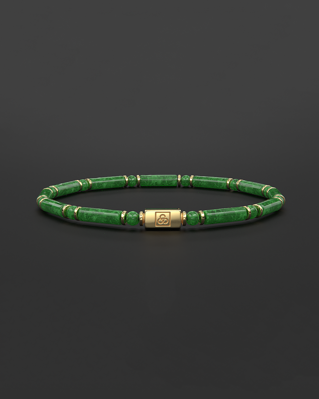 Pulsera de esmeralda y broncita de 4 mm | TUBO