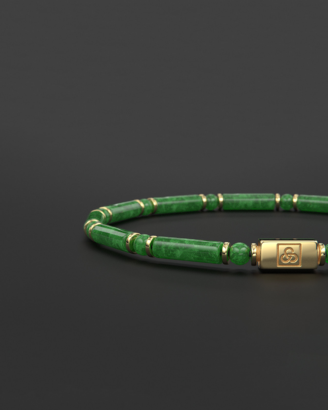 Pulsera de esmeralda y broncita de 4 mm | TUBO