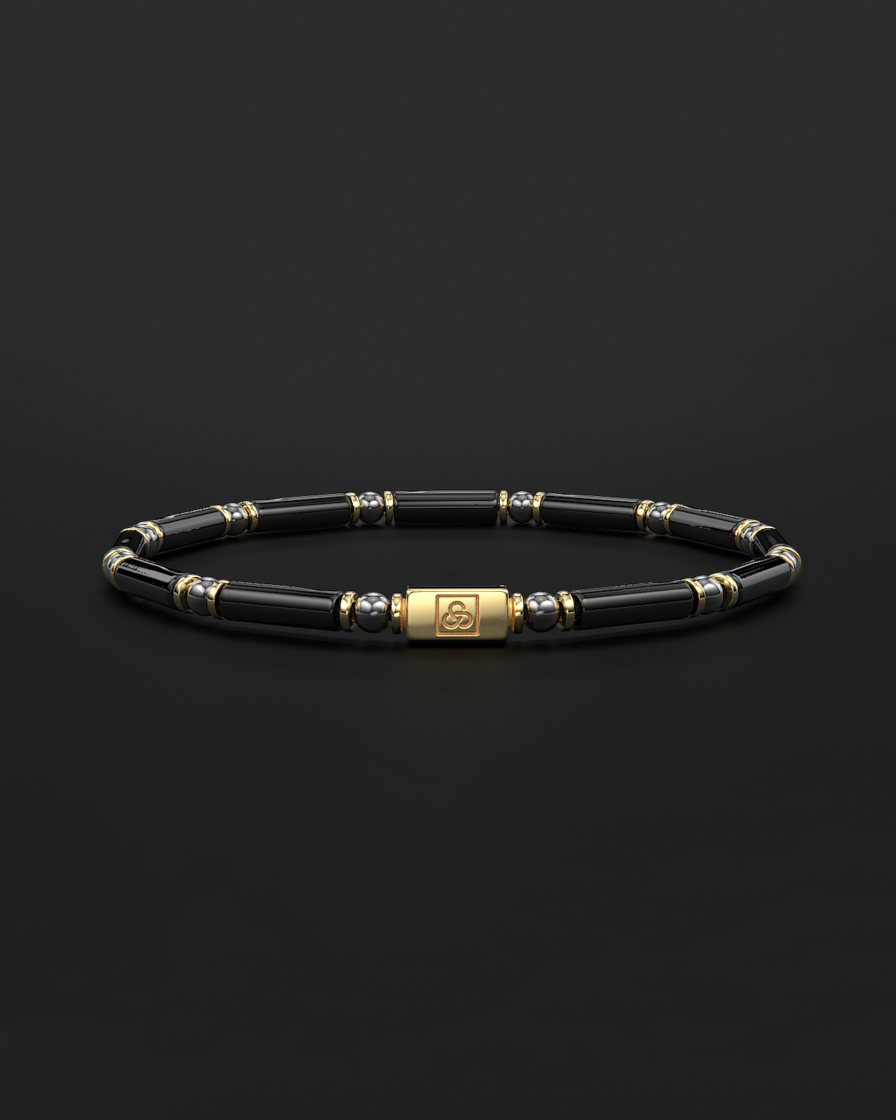 Pulsera de Ónix + Hematita 4mm | TUBO