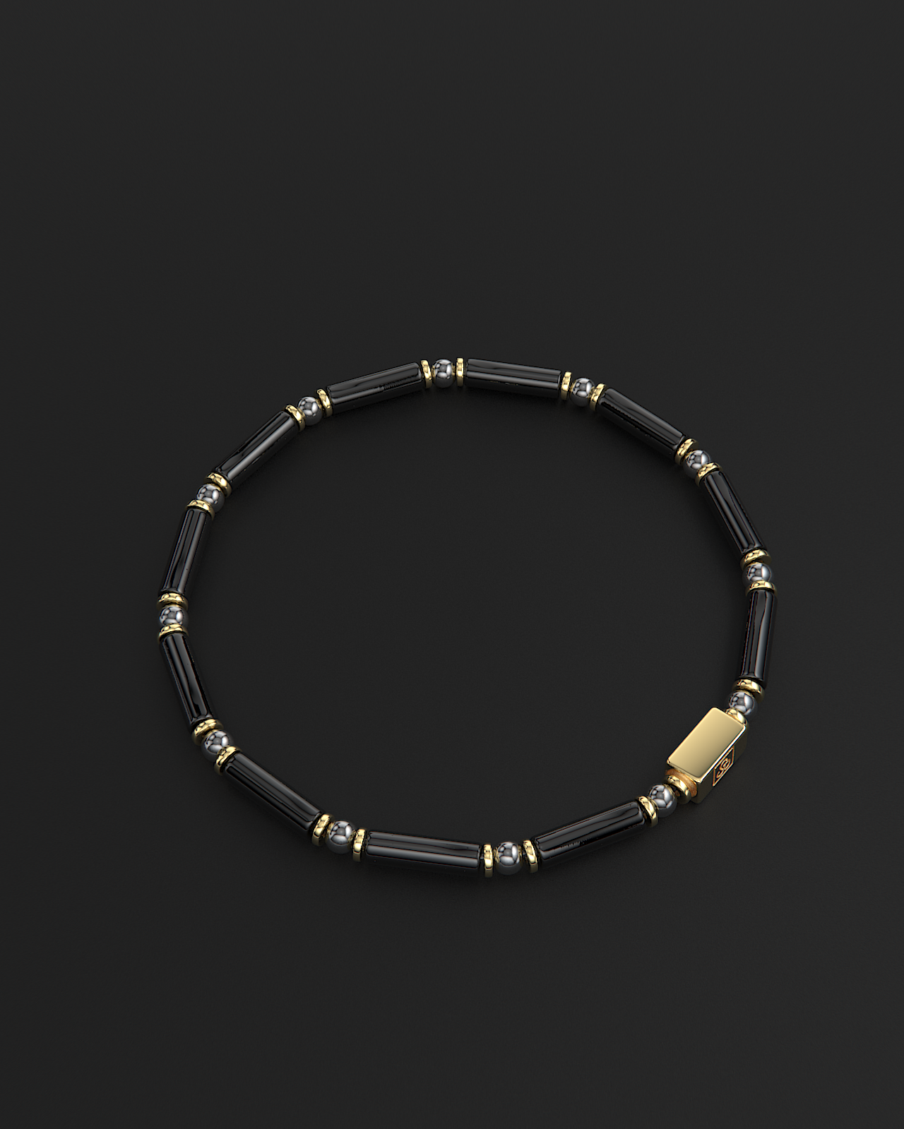 Pulsera de Ónix + Hematita 4mm | TUBO