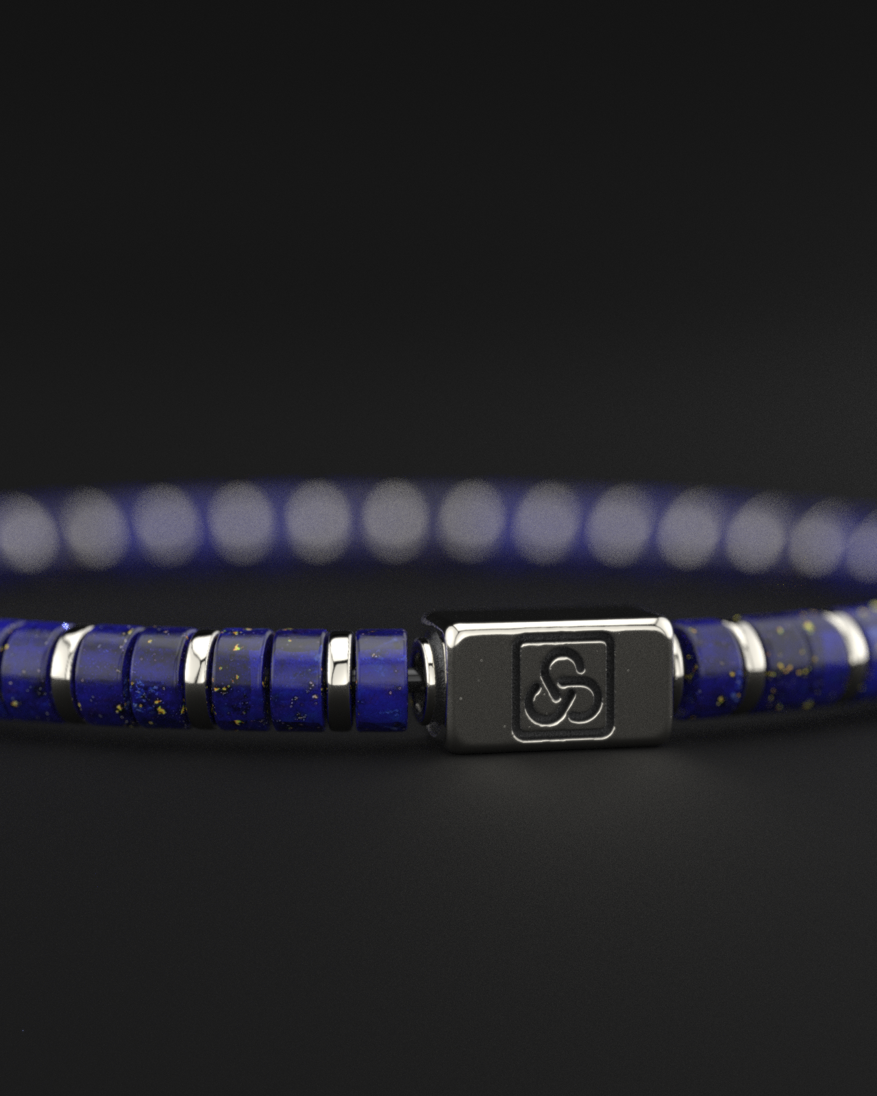 Lapis Lazuli Bracelet 4mm | Spacer #2