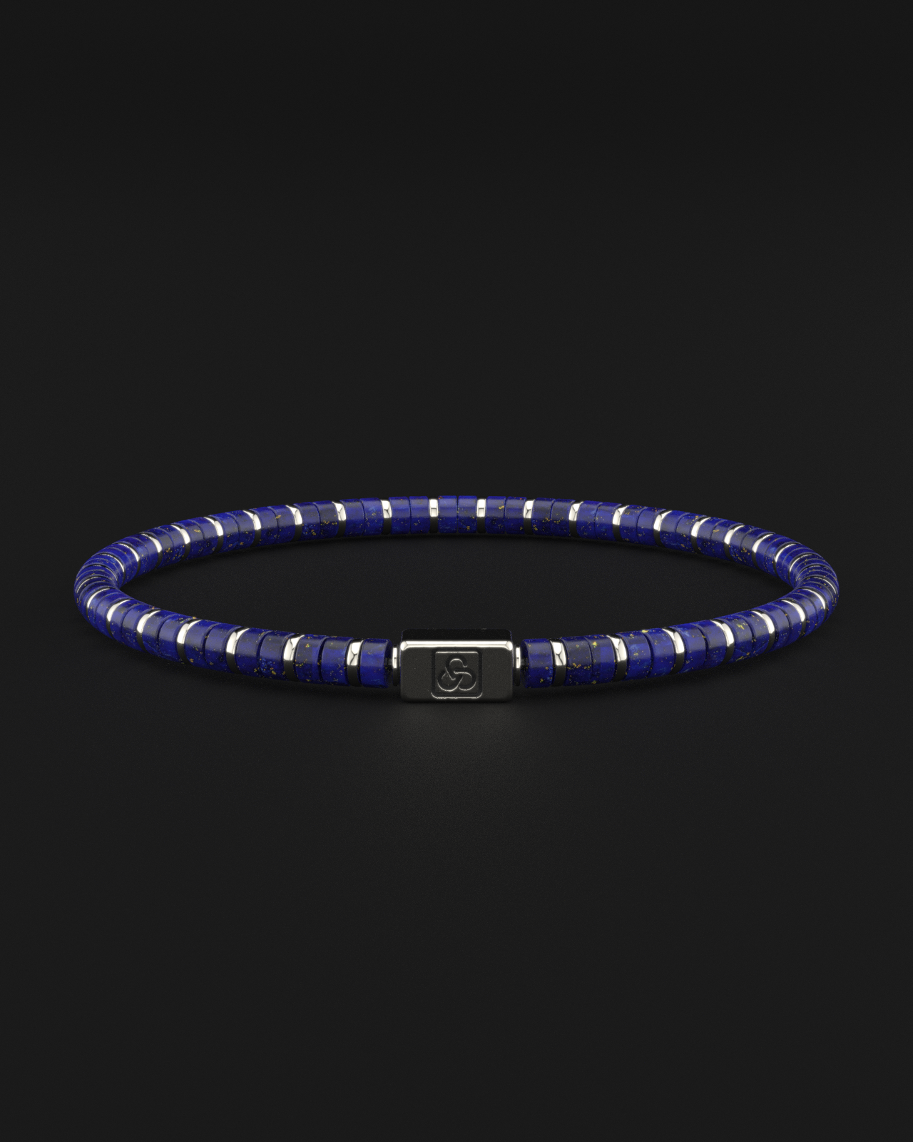 Lapis Lazuli Bracelet 4mm | Spacer #2