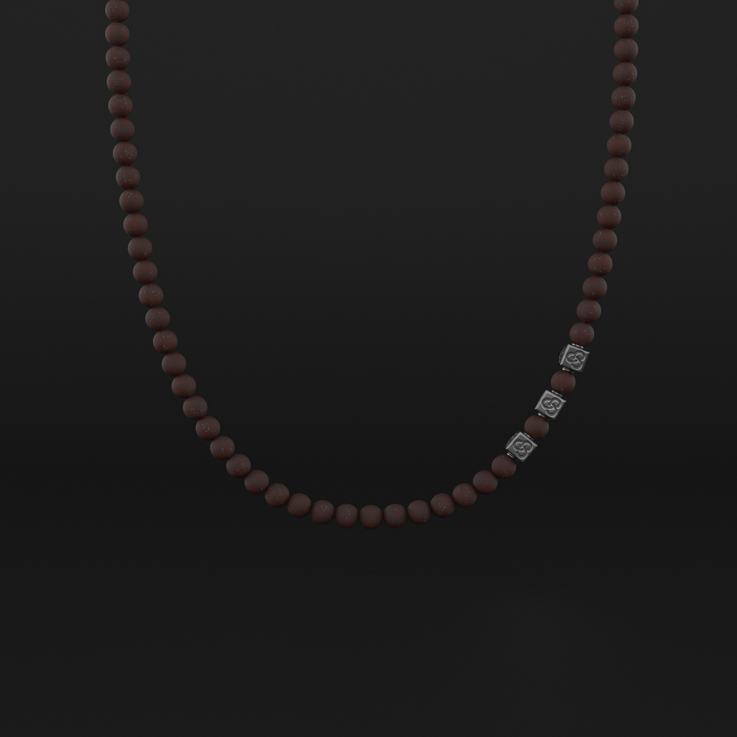 Red Brecciated Necklace 8mm | Essential