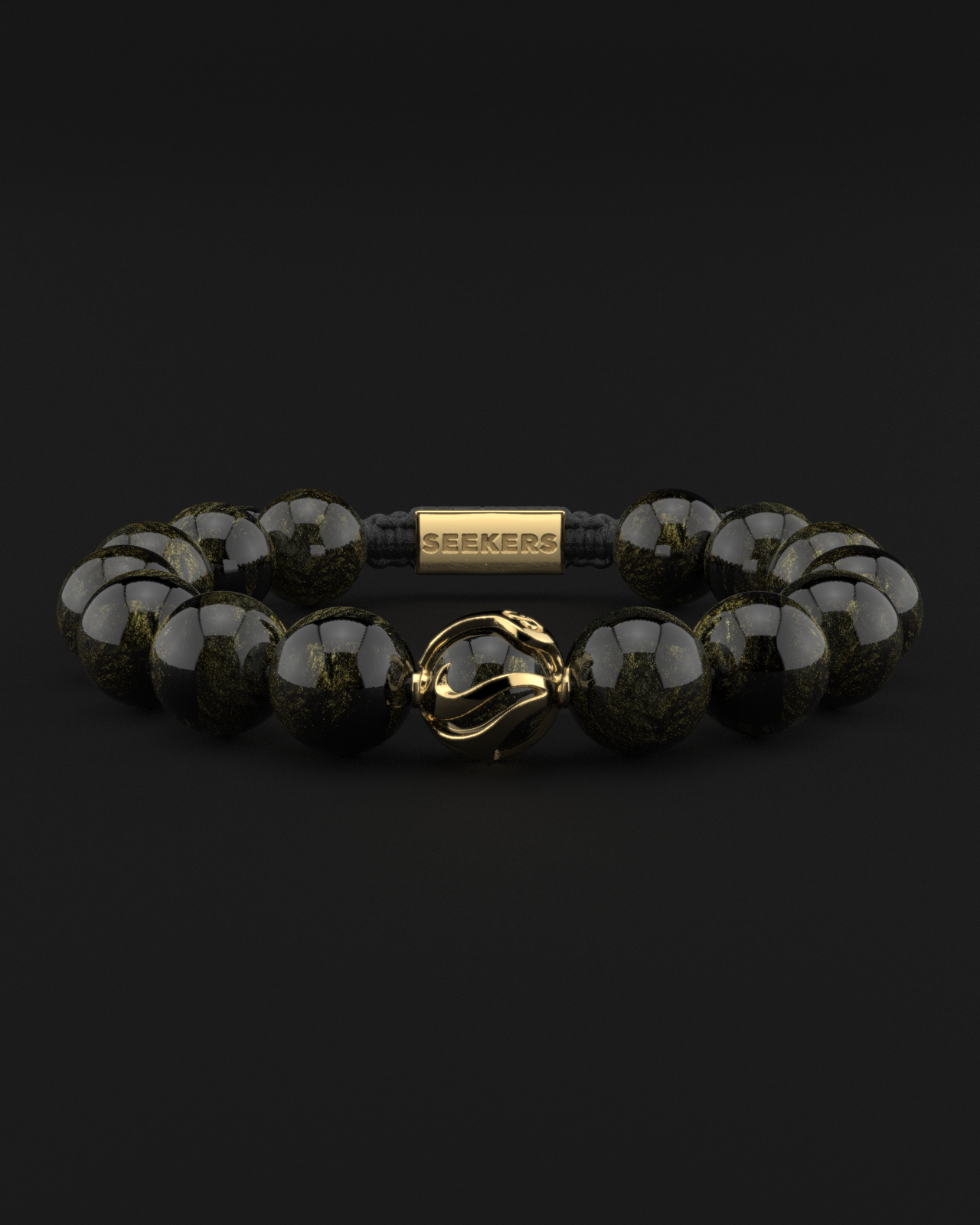 Obsidian Bracelet 12mm | Waves