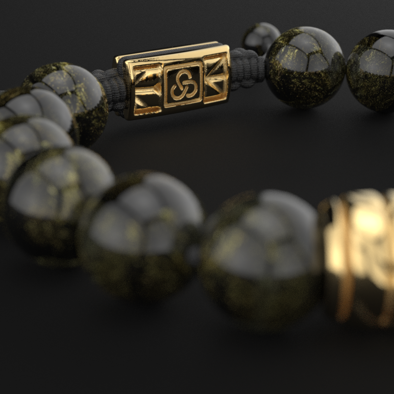 Obsidian Bracelet 12mm | Woven