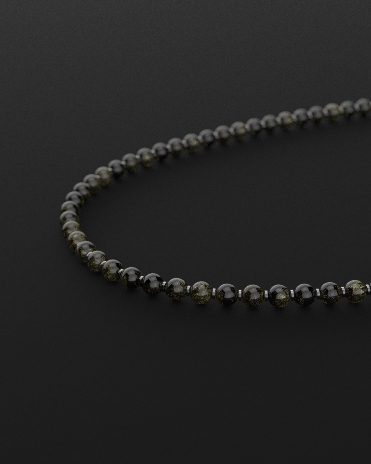 Obsidian Necklace 8mm | Prayer