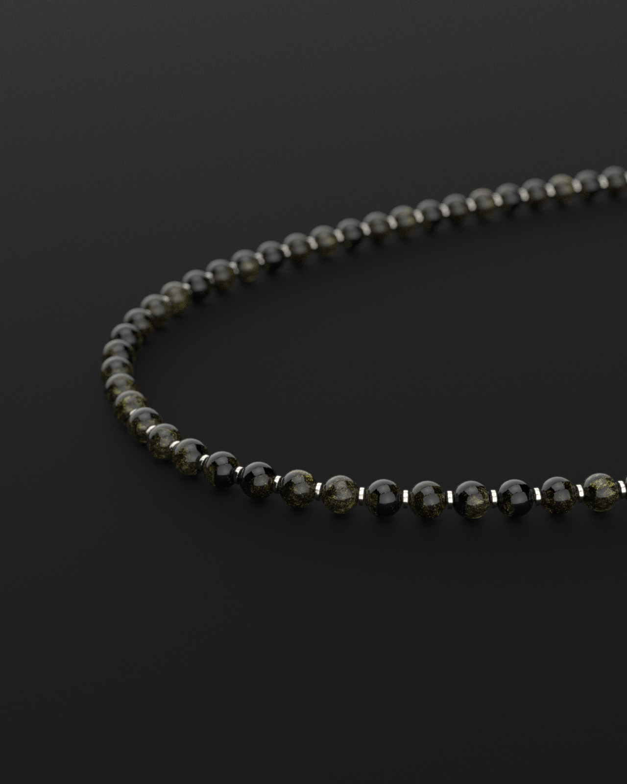 Obsidian Necklace 8mm | Prayer