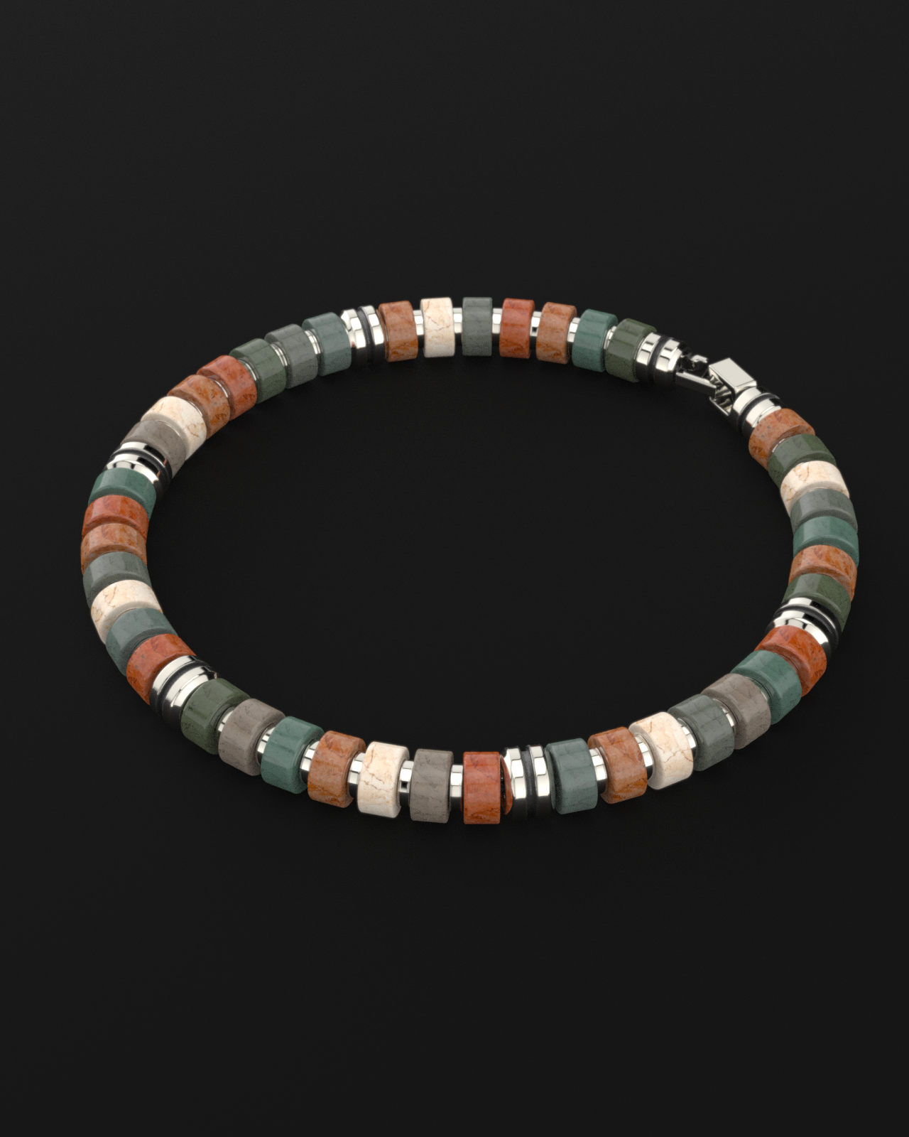 Ocean Agate Bracelet 6mm | Premium Spacer