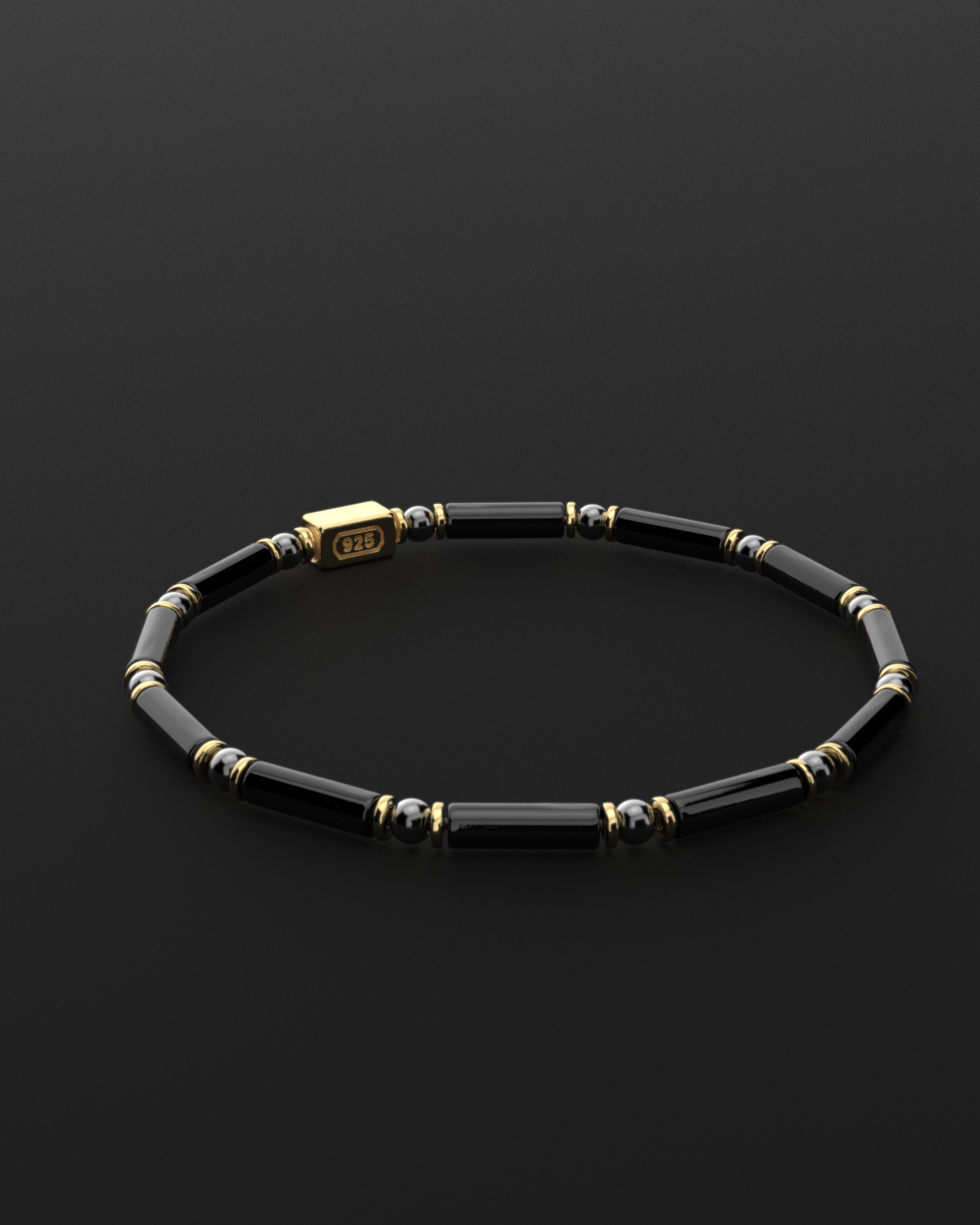 Onyx + Hematite Bracelet 4mm | PIPE