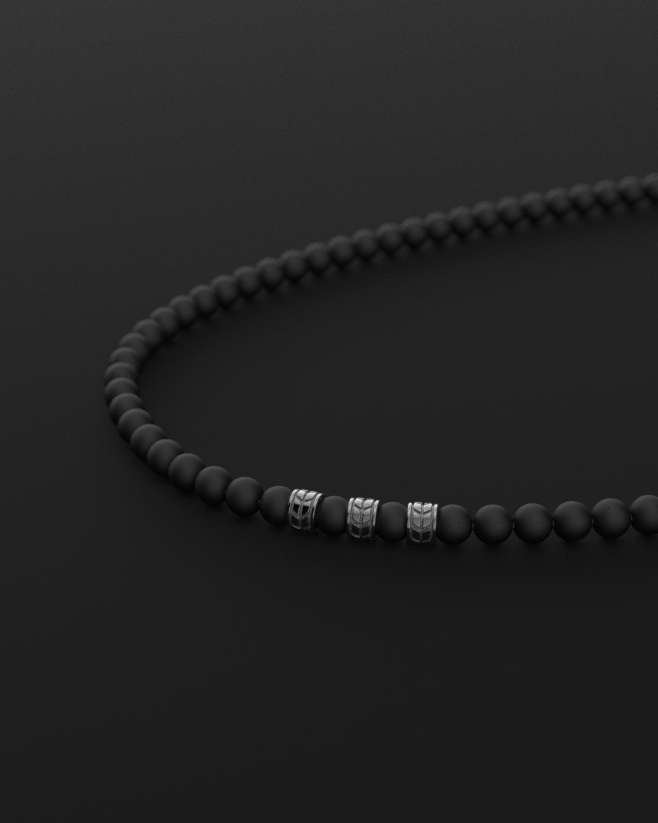 Onyx Matte Necklace 8mm | Royale