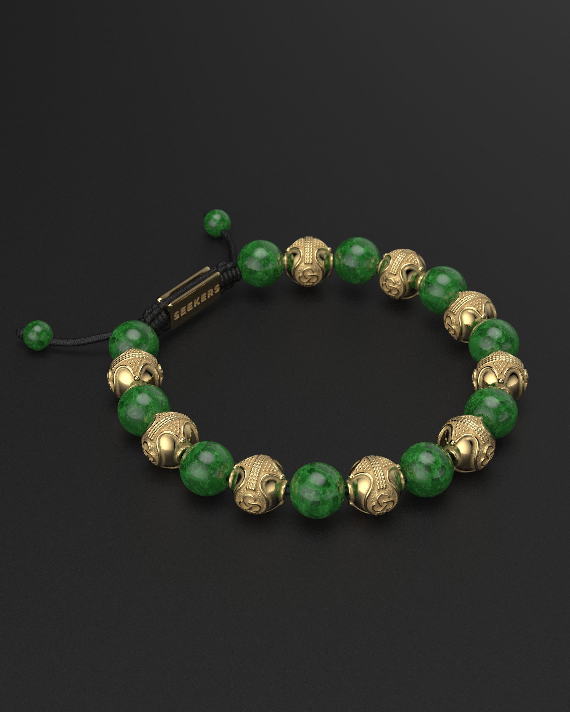 Bracelet Jade Émeraude 10mm | Prestige