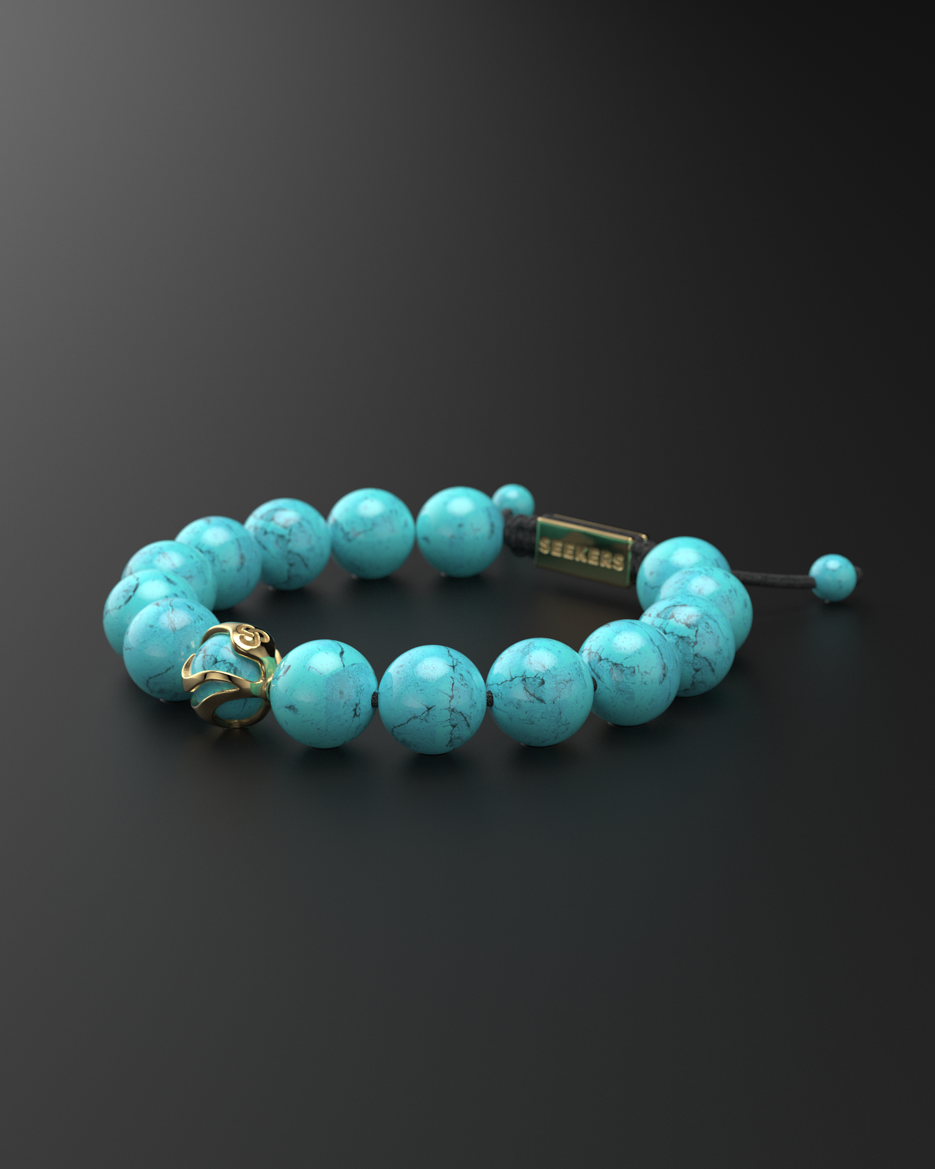 Bracelet turquoise 12mm | Flots