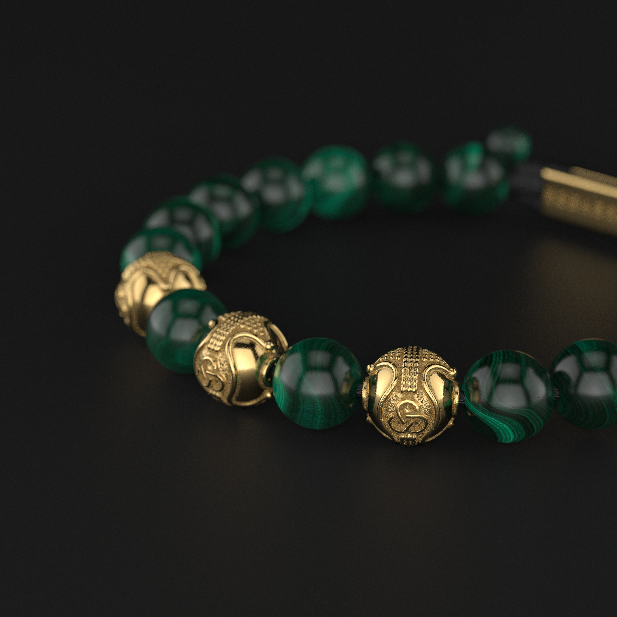 Green Malachite Bracelet 10mm | Premium