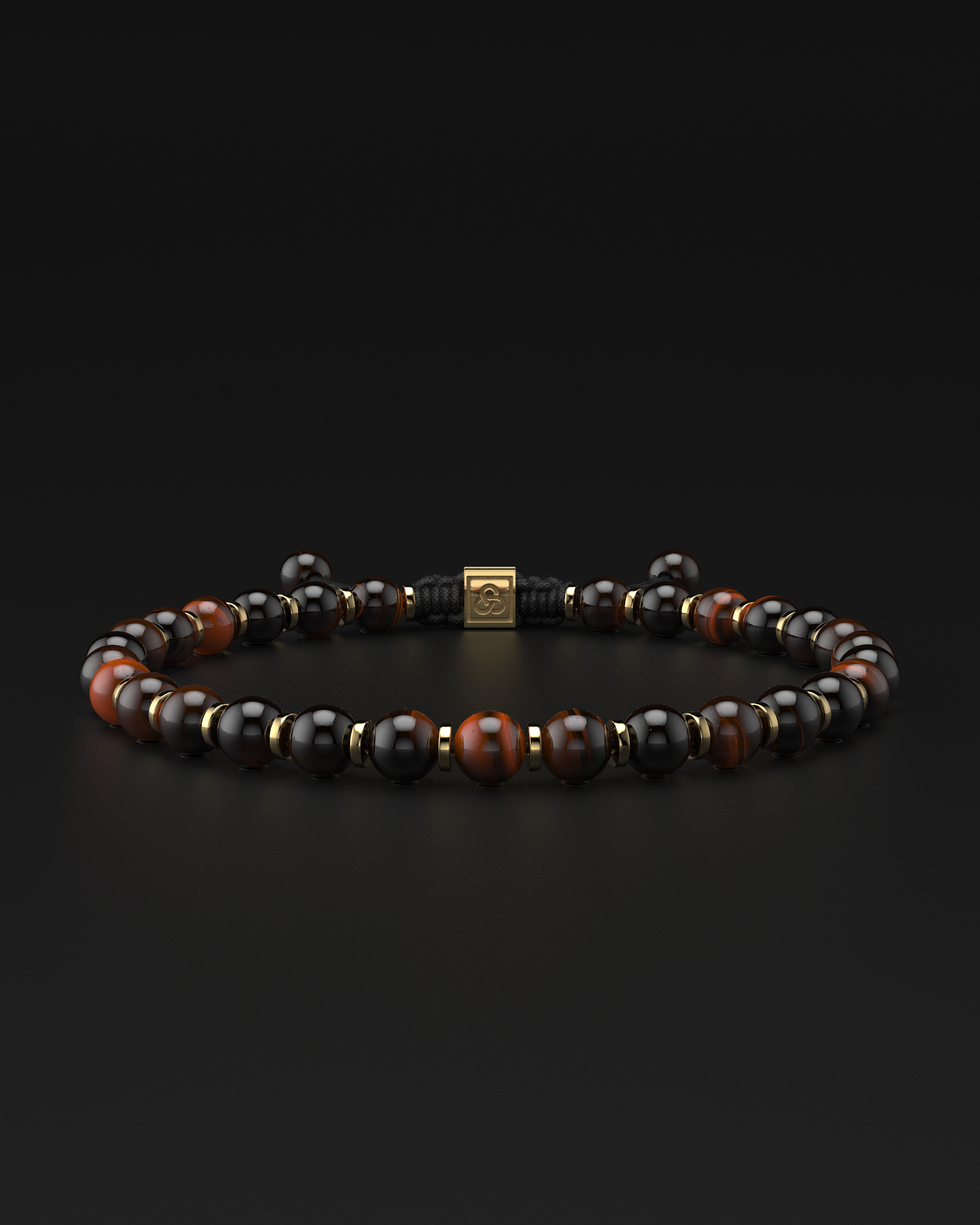 Bracelet en Œil de Tigre Rouge 6mm | Prière