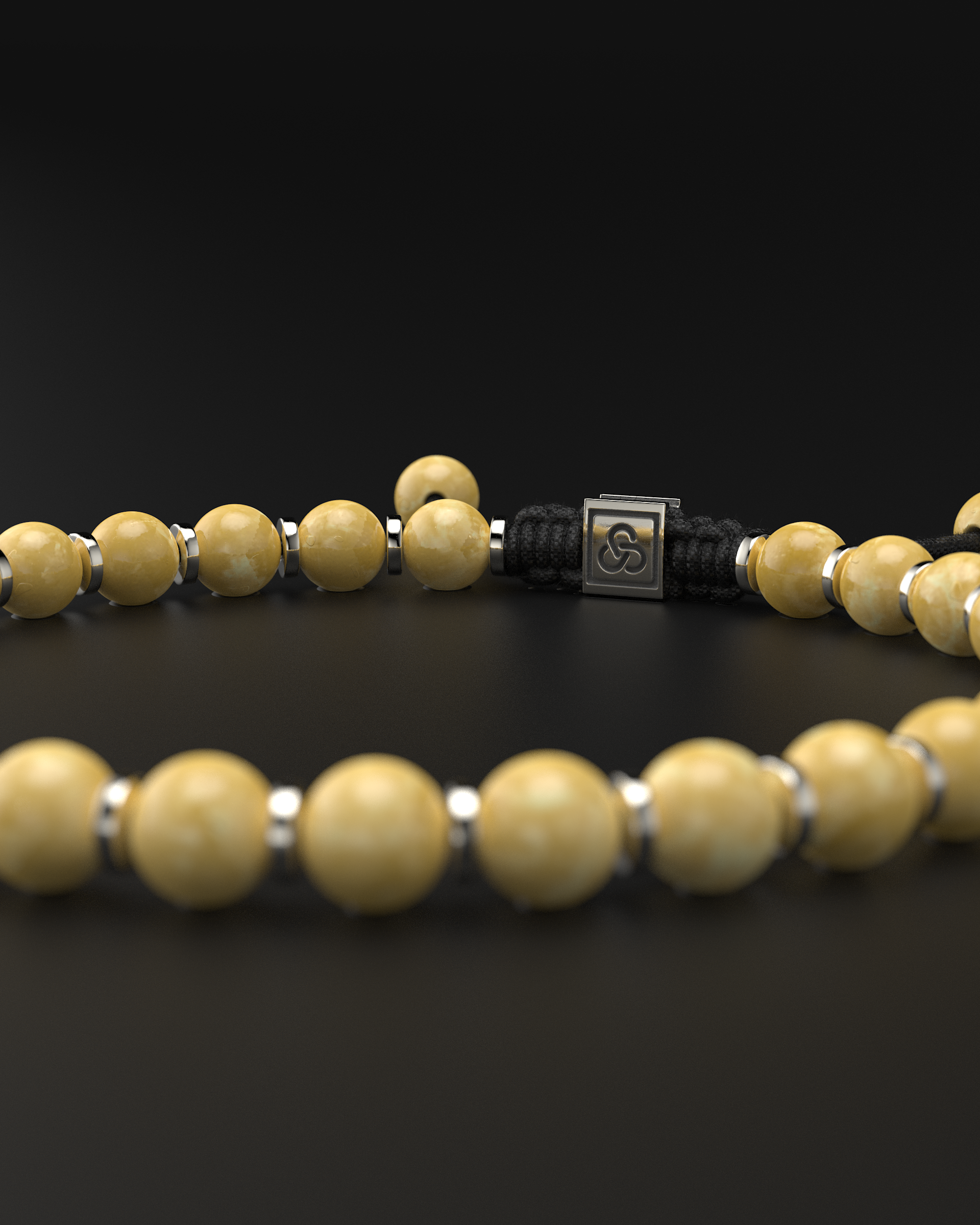 Yellow Jade Bracelet 6mm | Prayer