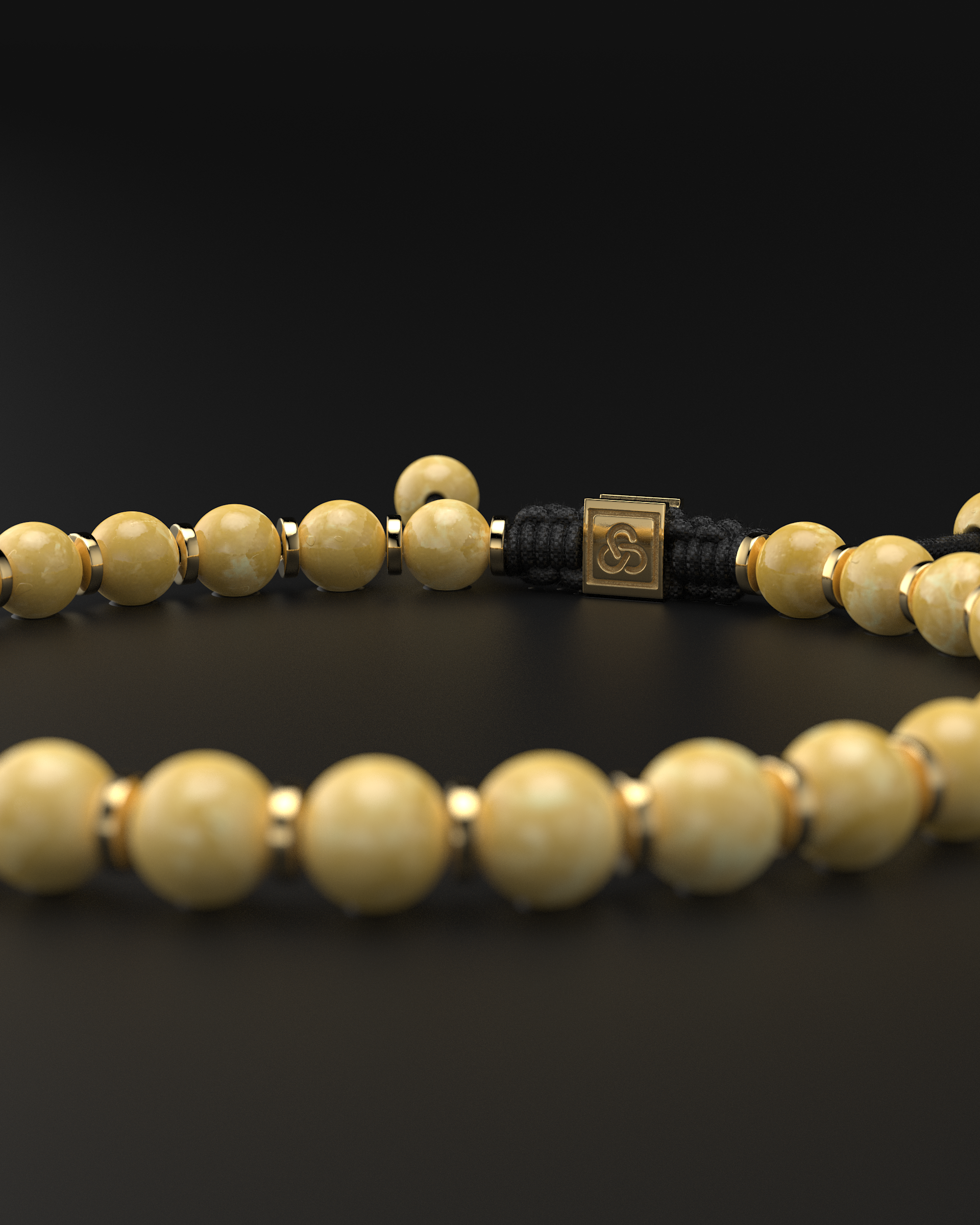 Yellow Jade Bracelet 6mm | Prayer