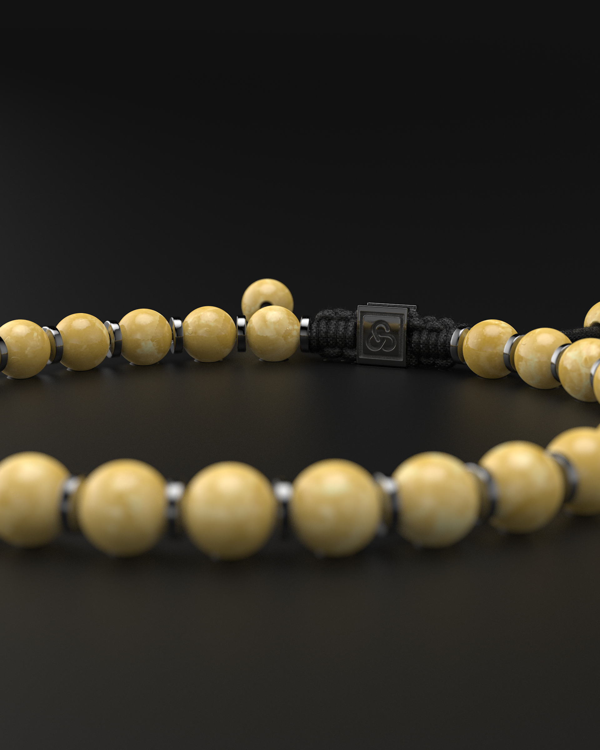 Yellow Jade Bracelet 6mm | Prayer