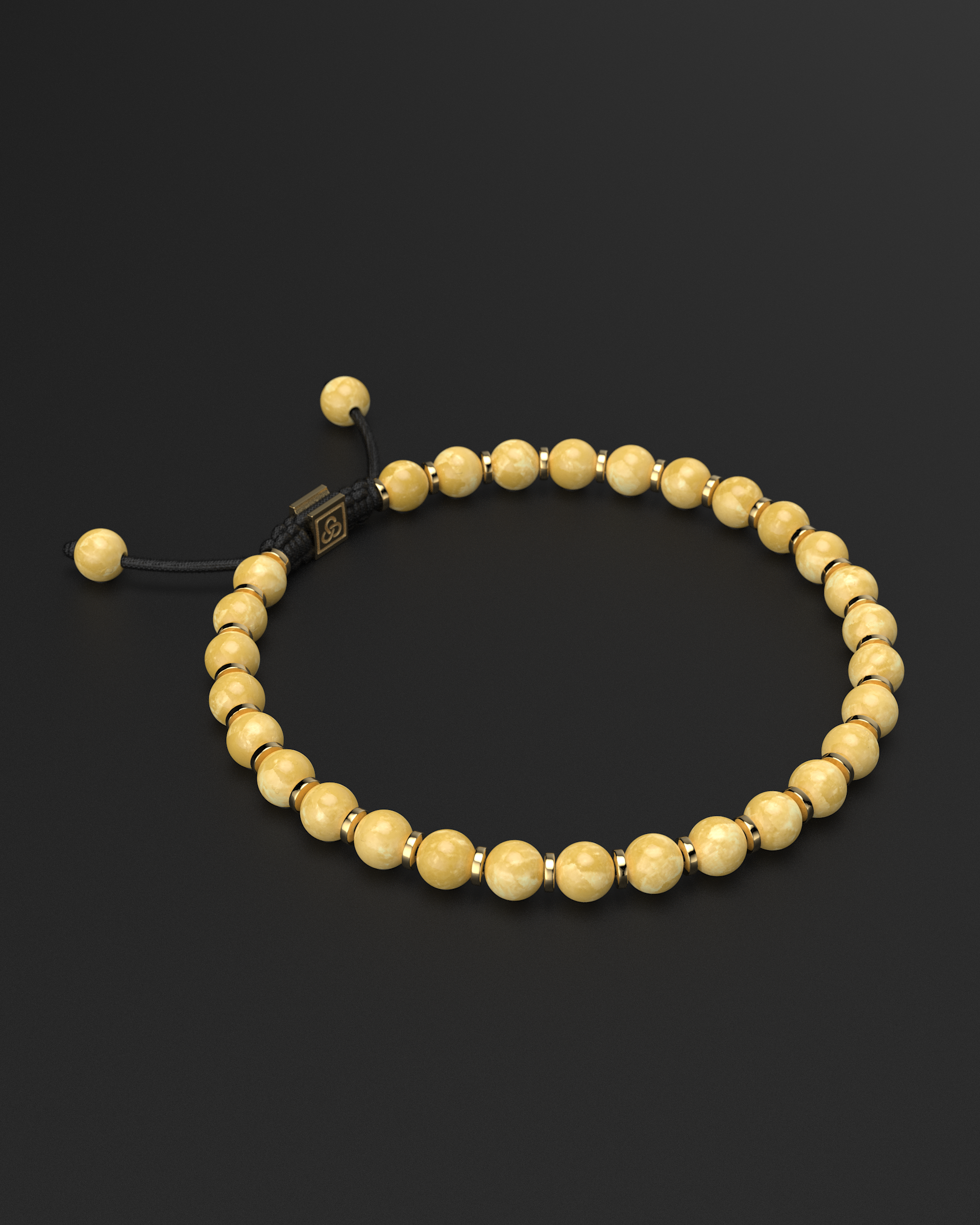 Yellow Jade Bracelet 6mm | Prayer