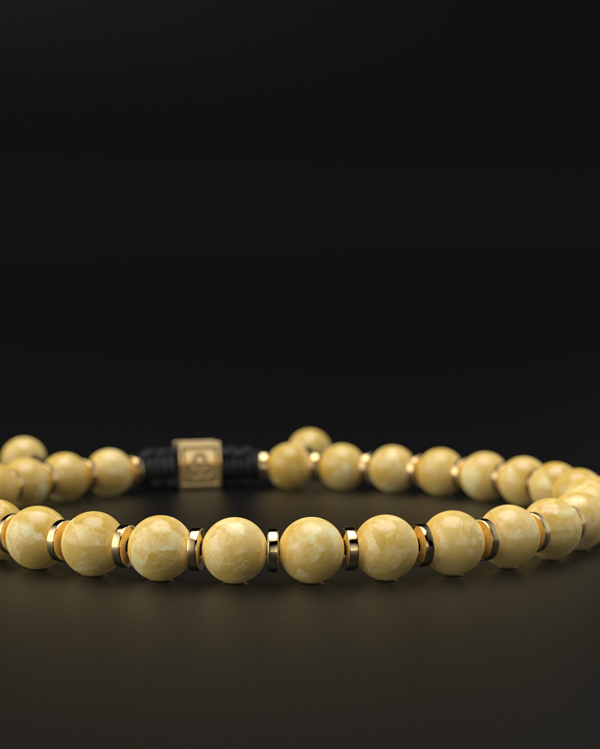 Yellow Jade Bracelet 6mm | Prayer