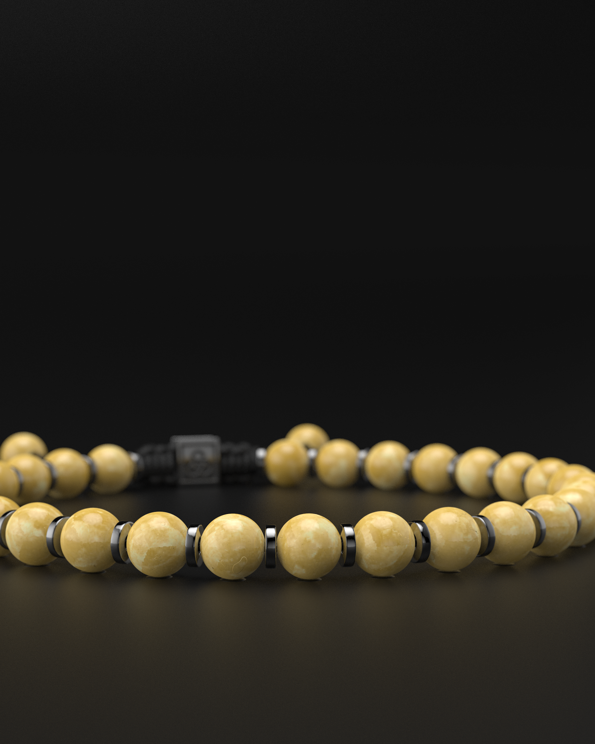 Yellow Jade Bracelet 6mm | Prayer