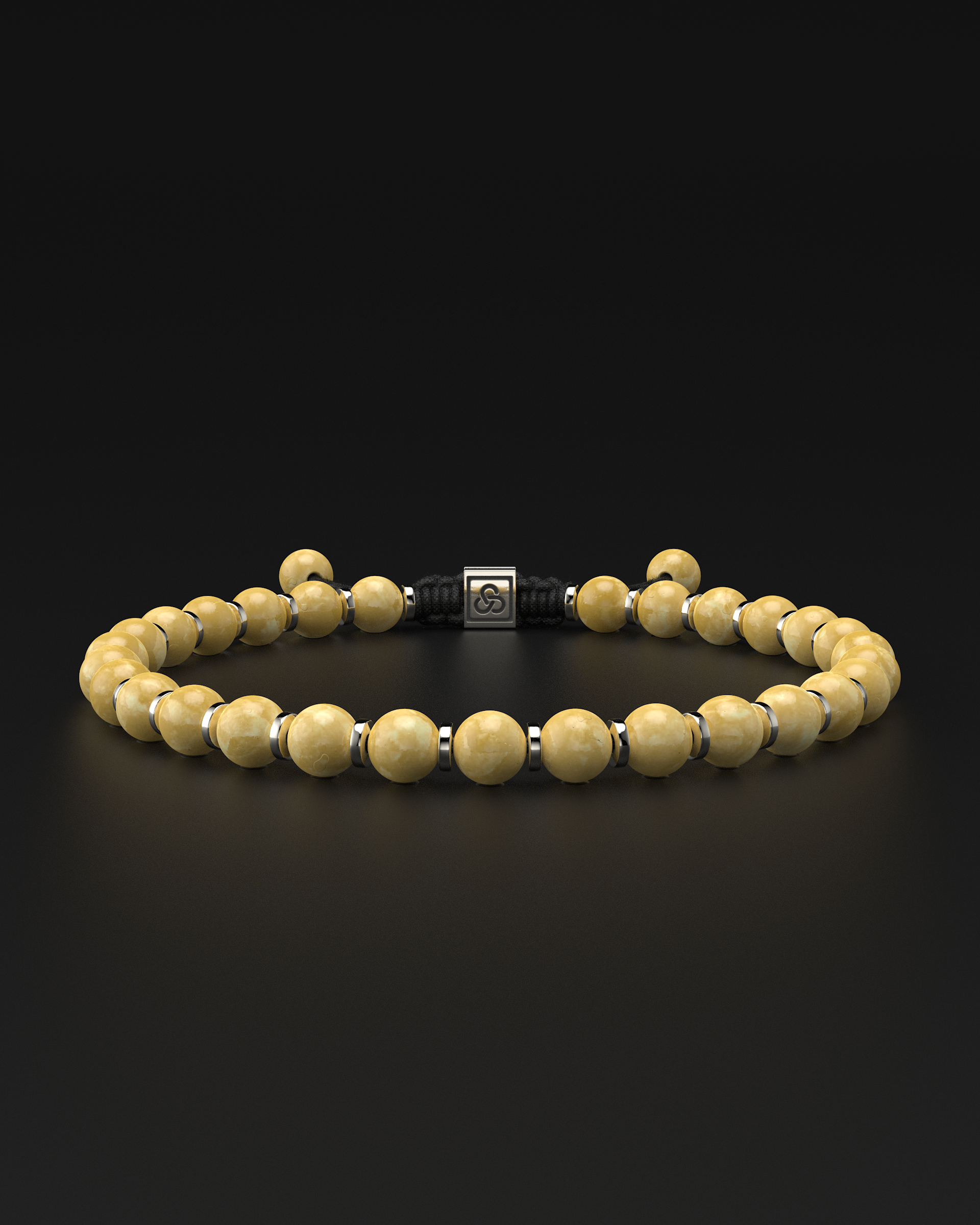 Yellow Jade Bracelet 6mm | Prayer