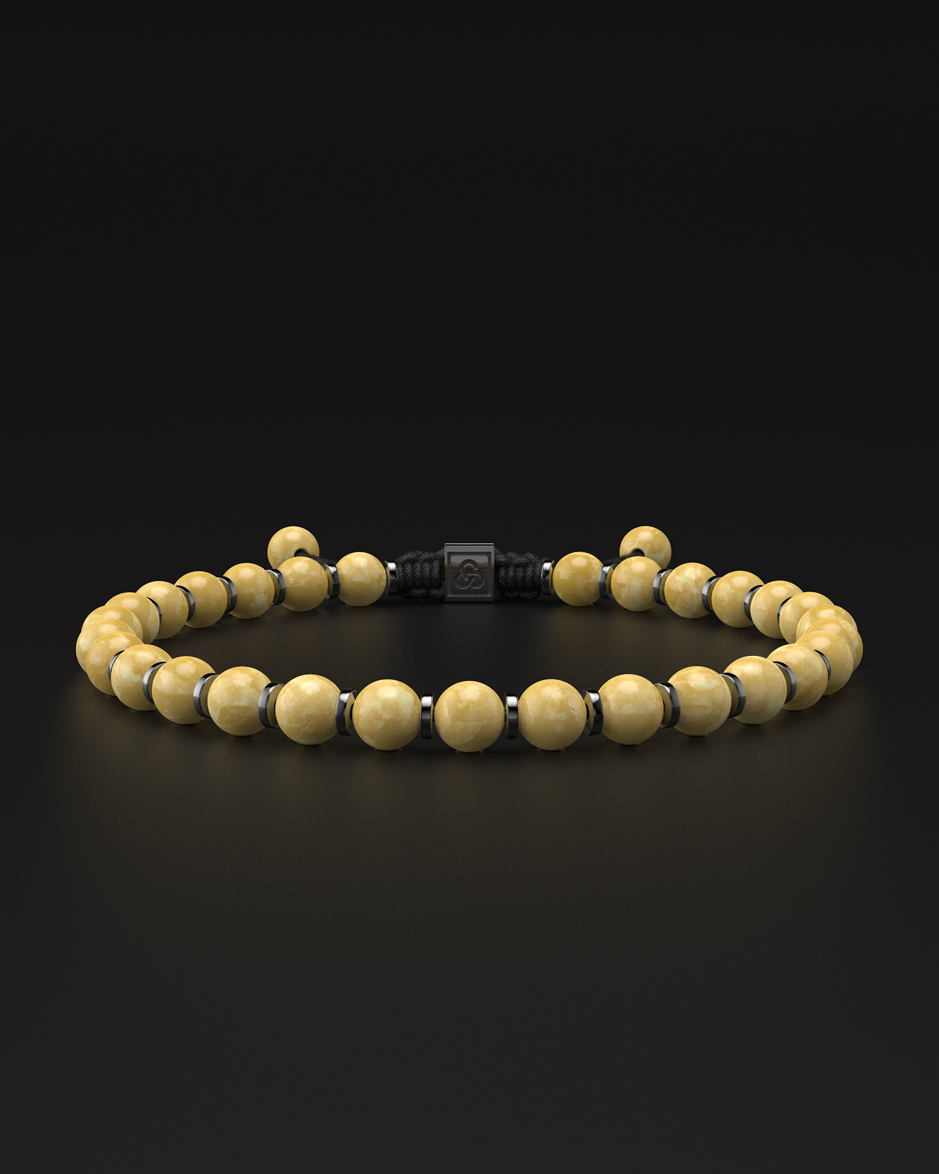 Yellow Jade Bracelet 6mm | Prayer