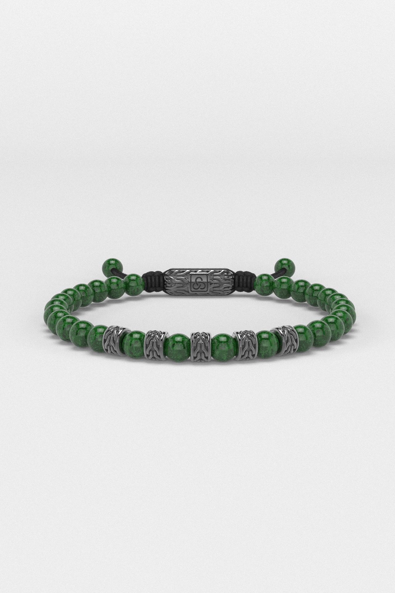 Emerald Jade Bracelet 6mm | Snake
