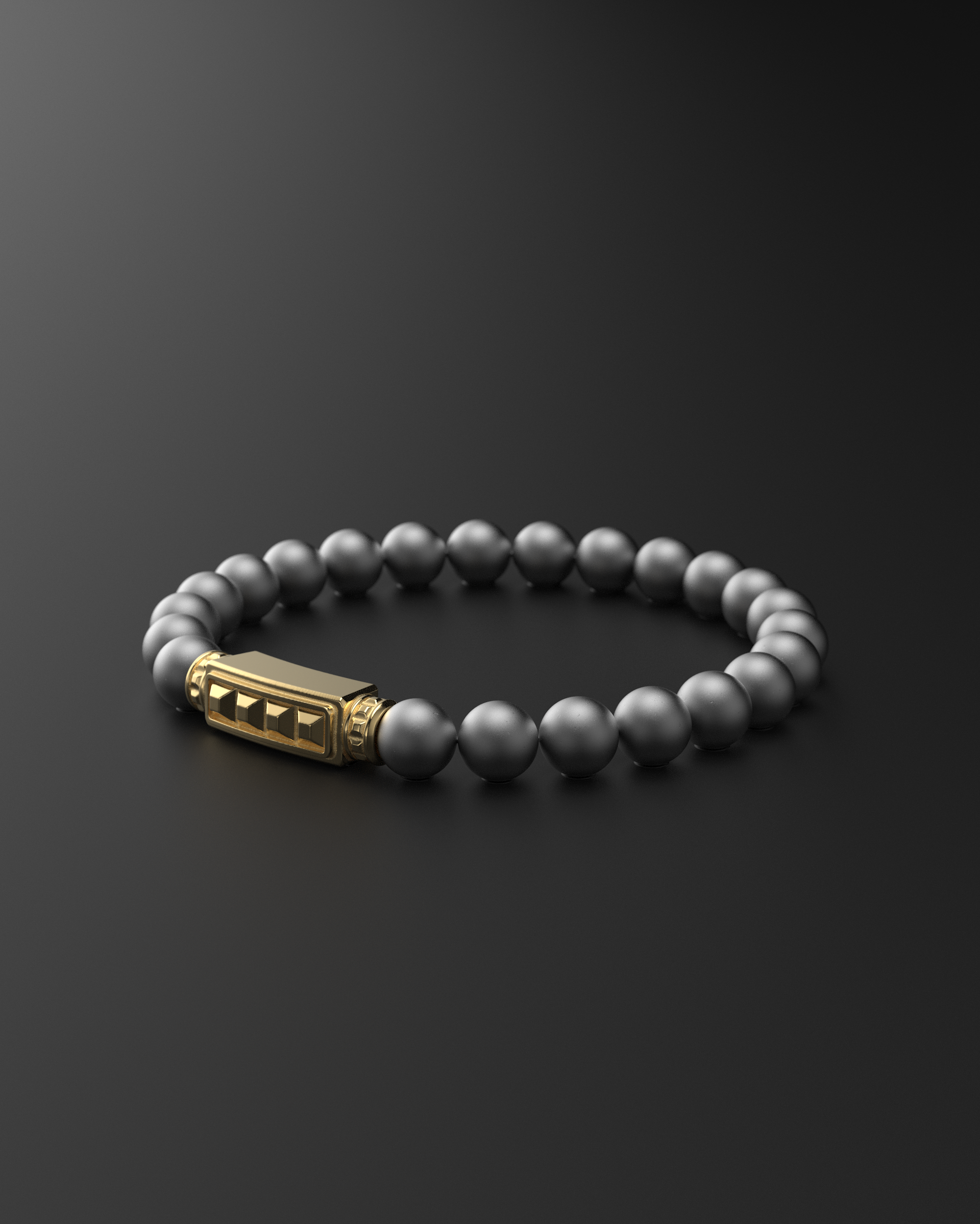 Hematite Matte Pyramid Bracelet 8mm | Essential