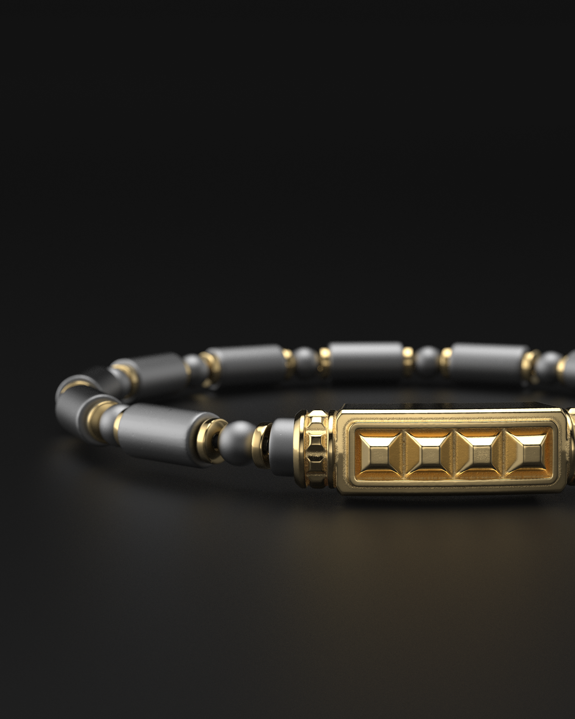 Hematite Matte Pyramid Bracelet 5mm | Pype