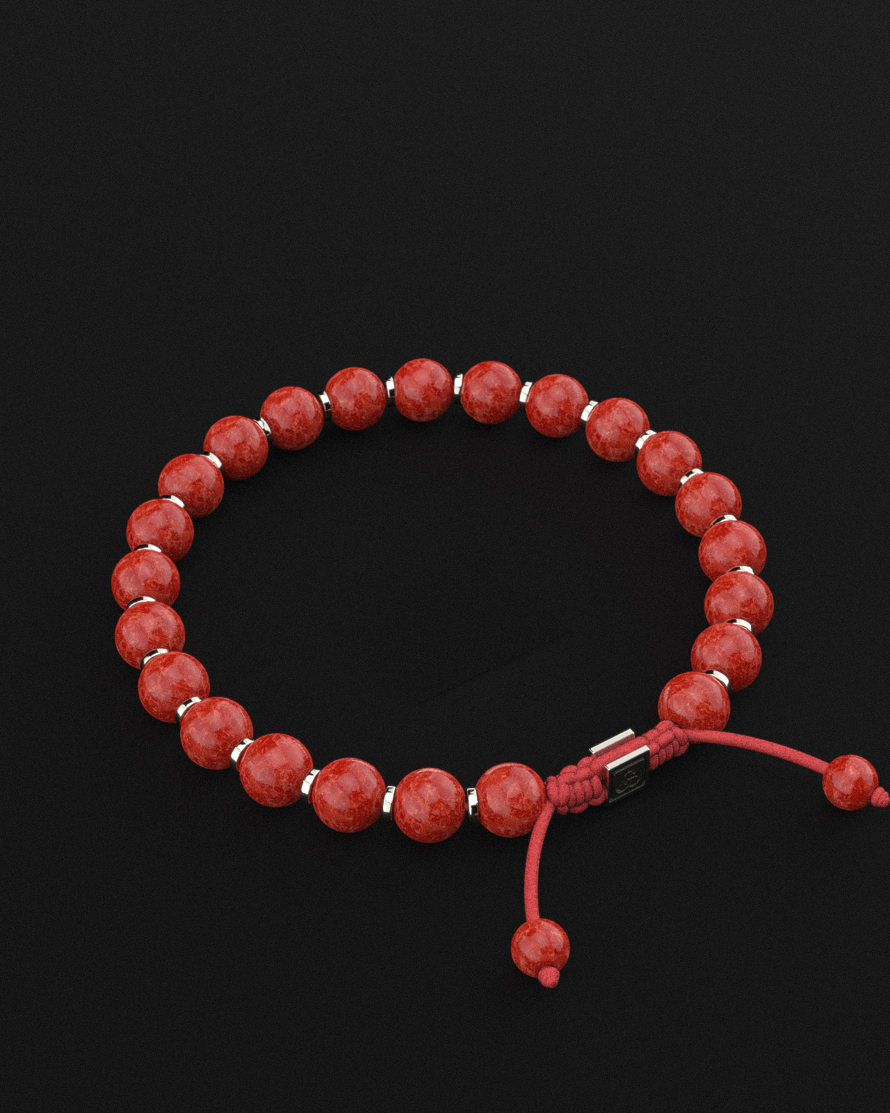 Red Coral Jade Bracelet 8mm | Prayer