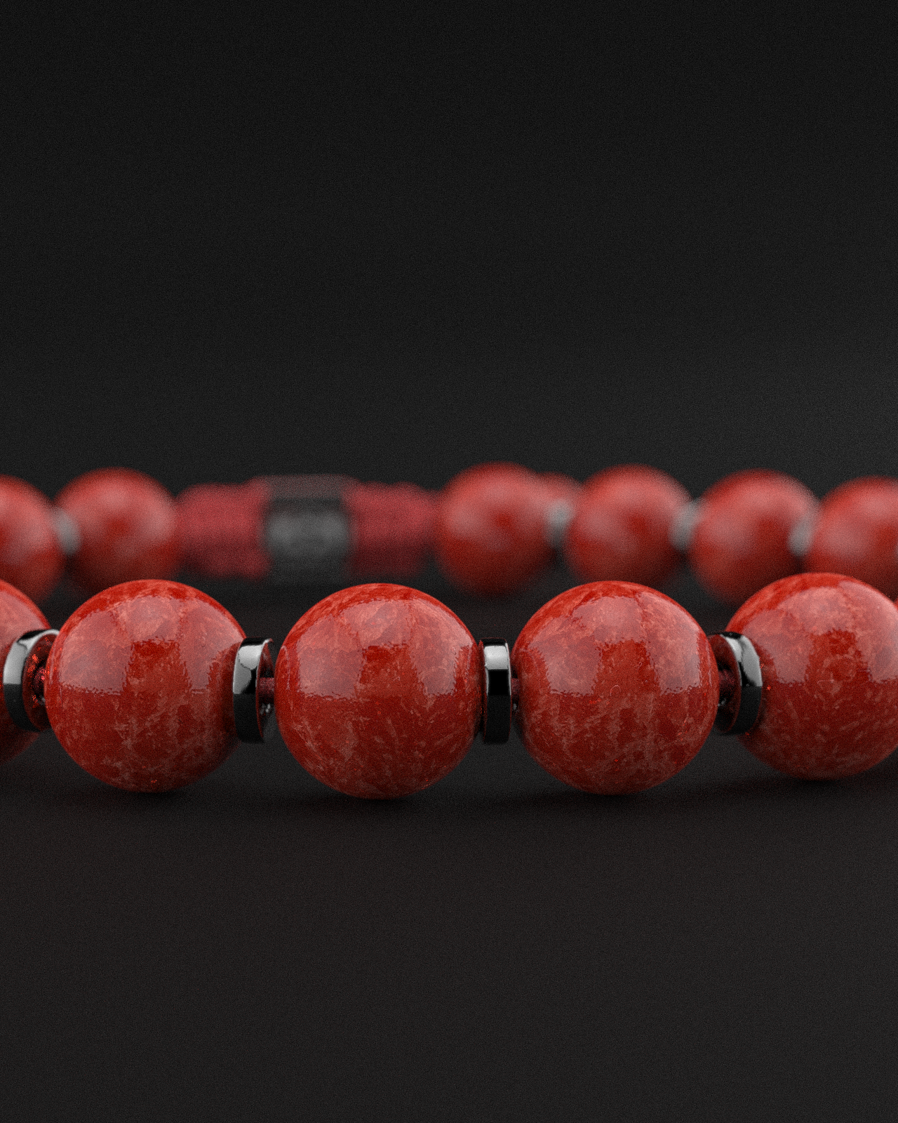 Red Coral Jade Bracelet 8mm | Prayer