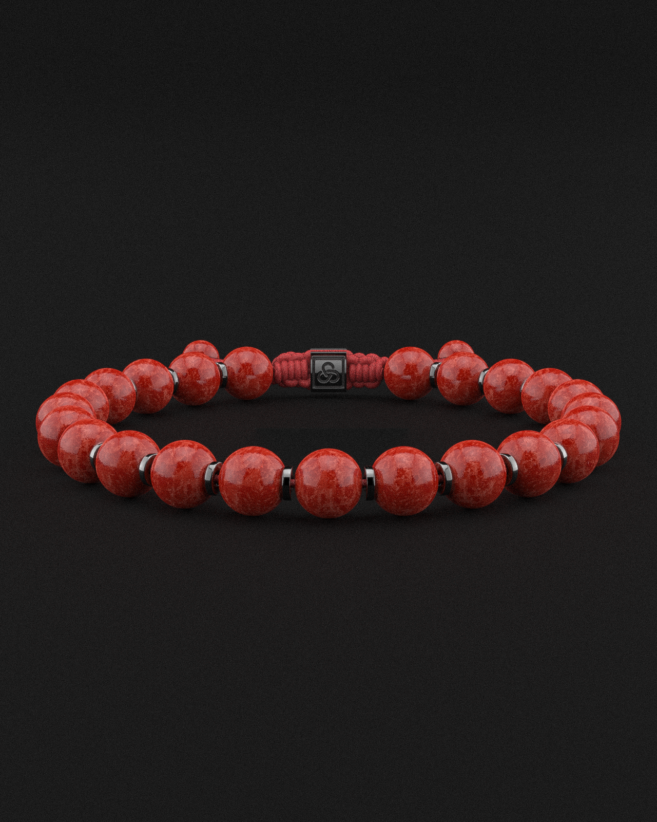 Red Coral Jade Bracelet 8mm | Prayer