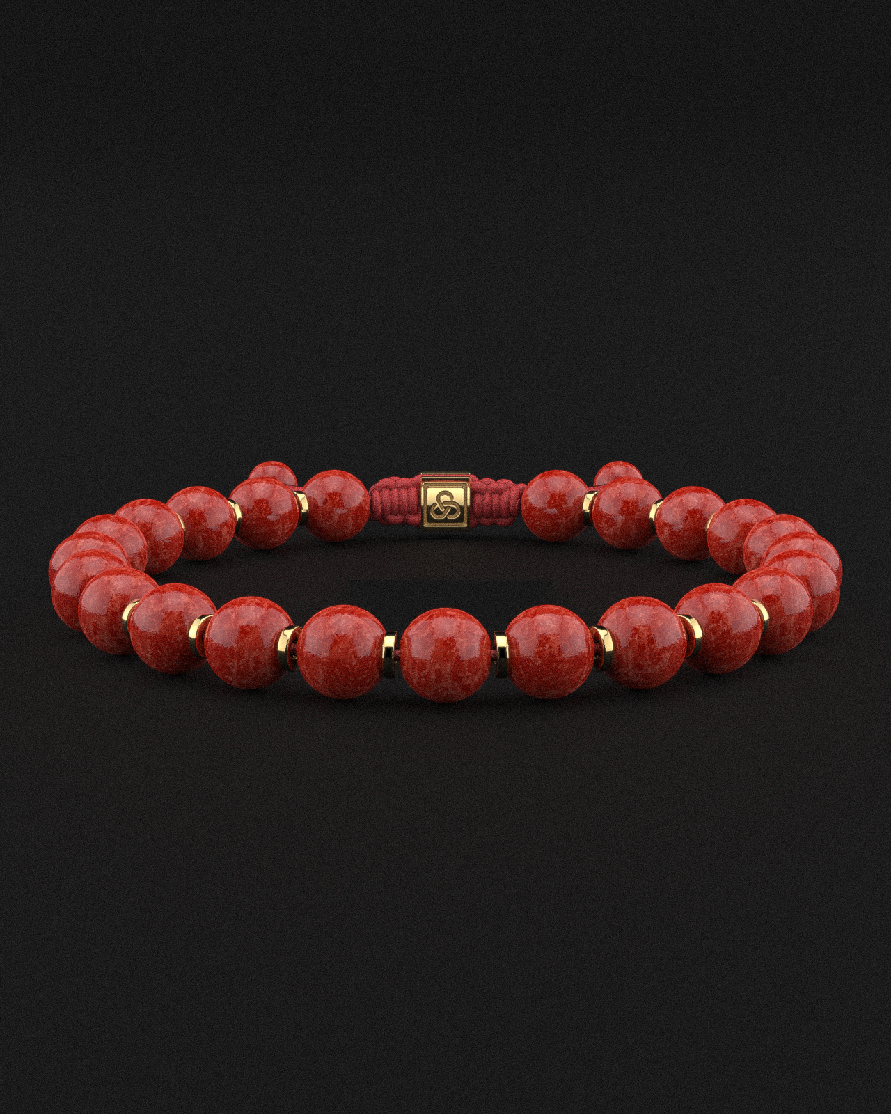 Red Coral Jade Bracelet 8mm | Prayer