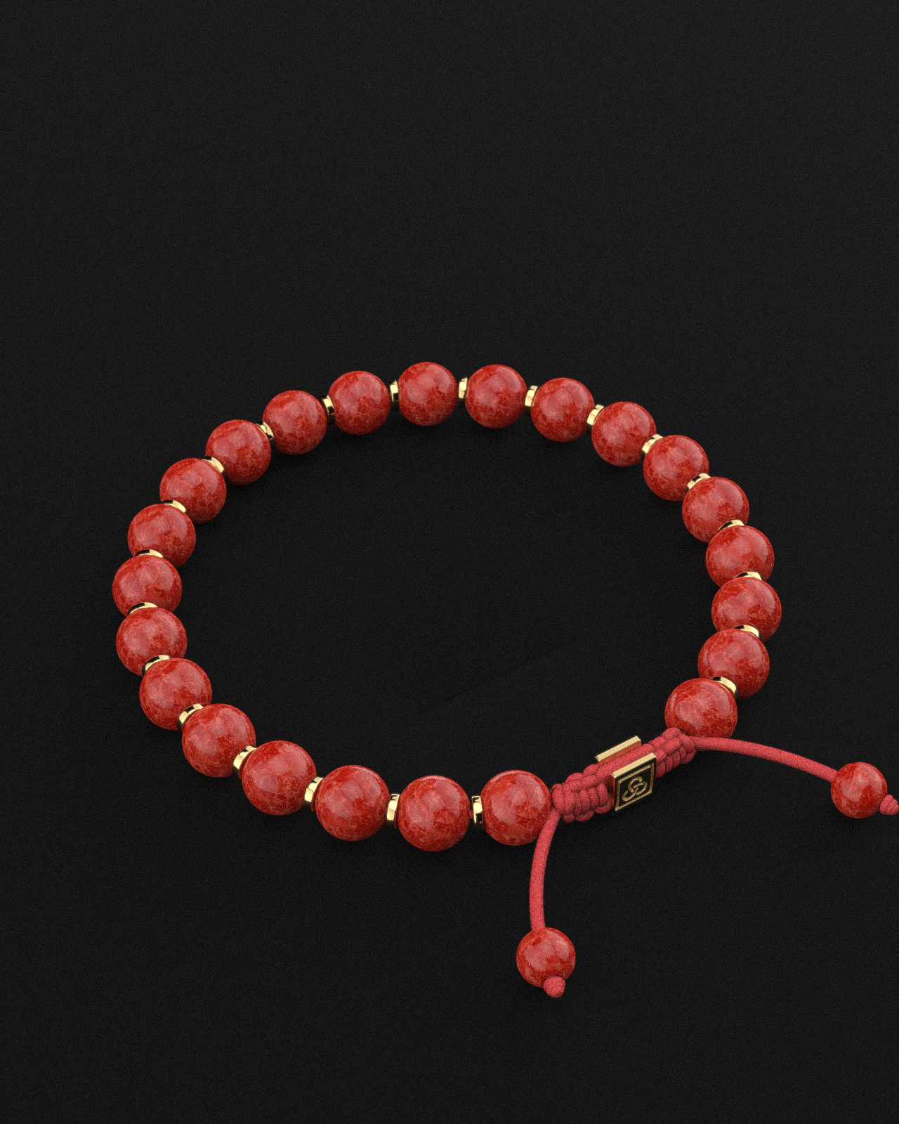 Red Coral Jade Bracelet 8mm | Prayer