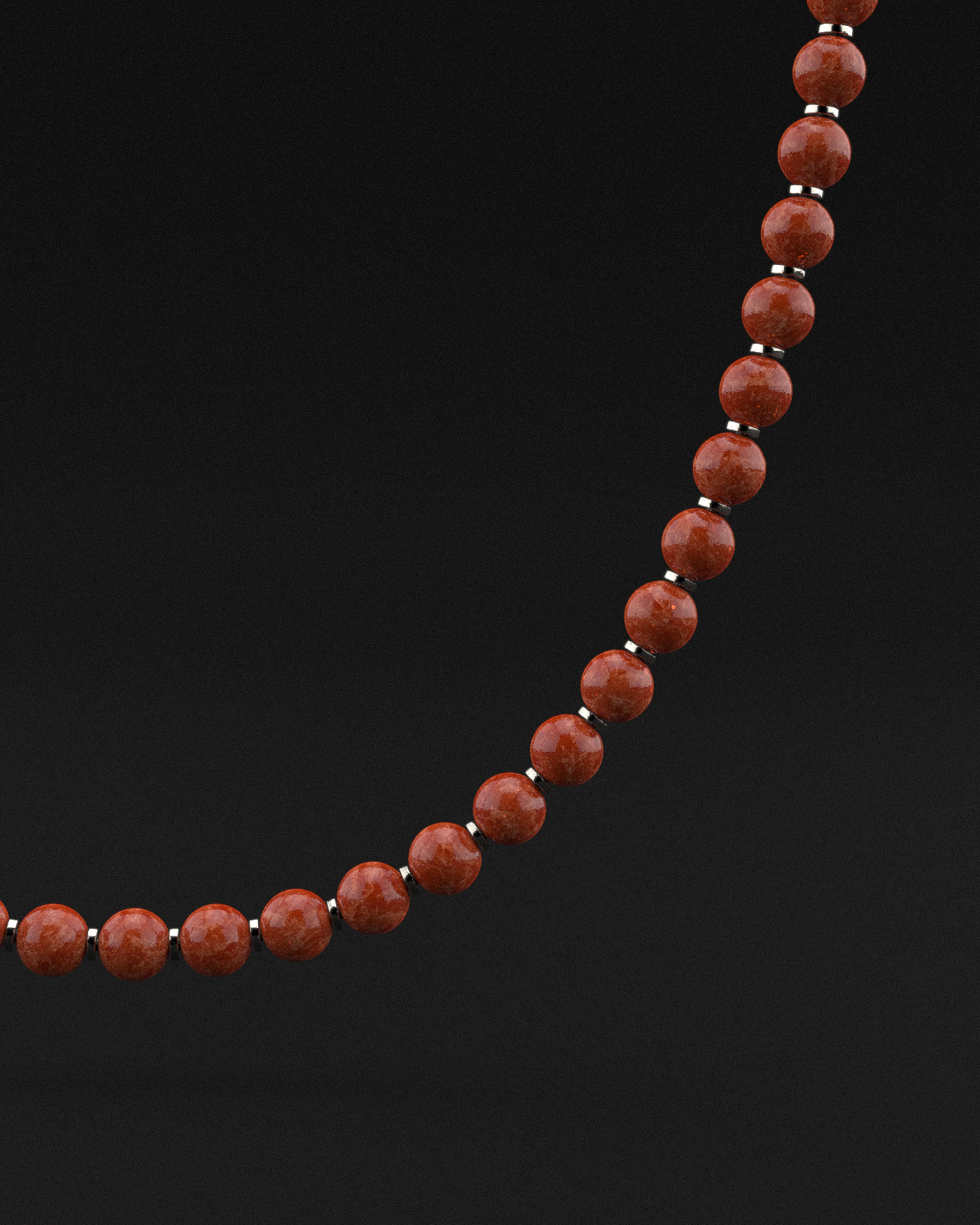 Red Coral Jade Necklace 8mm | Prayer