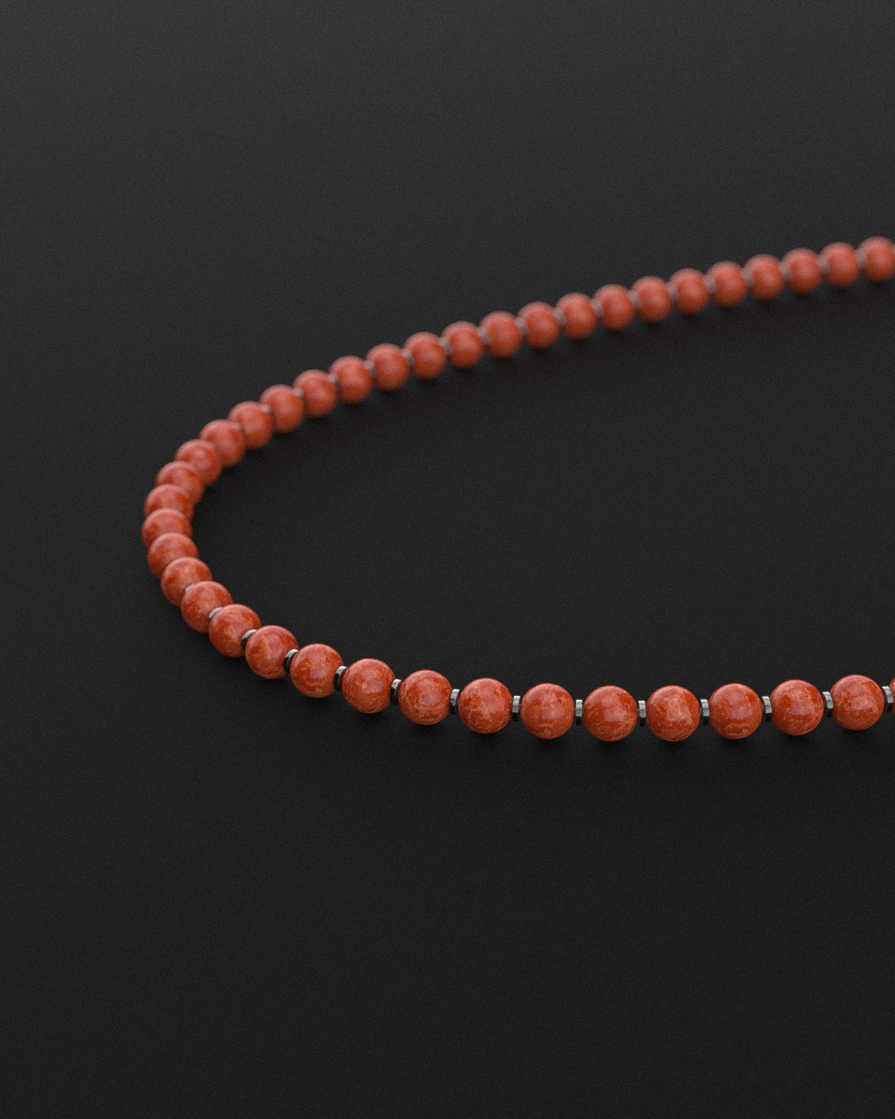 Red Coral Jade Necklace 8mm | Prayer