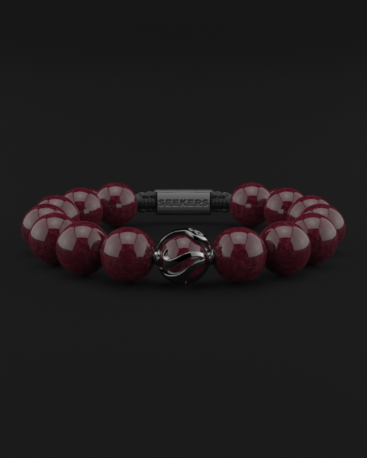 Red Garnet Bracelet 12mm | Waves