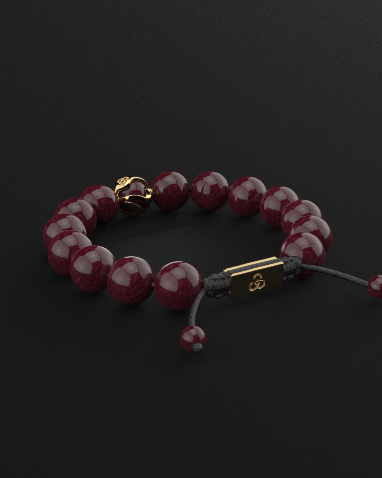 Red Garnet Bracelet 12mm | Waves