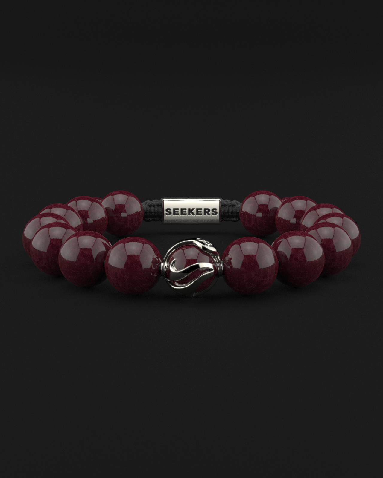 Red Garnet Bracelet 12mm | Waves