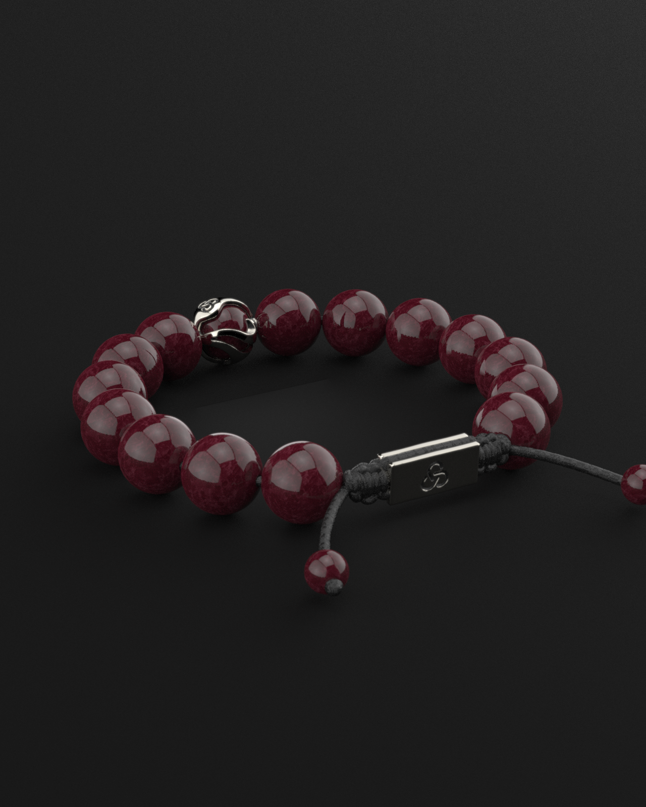 Red Garnet Bracelet 12mm | Waves