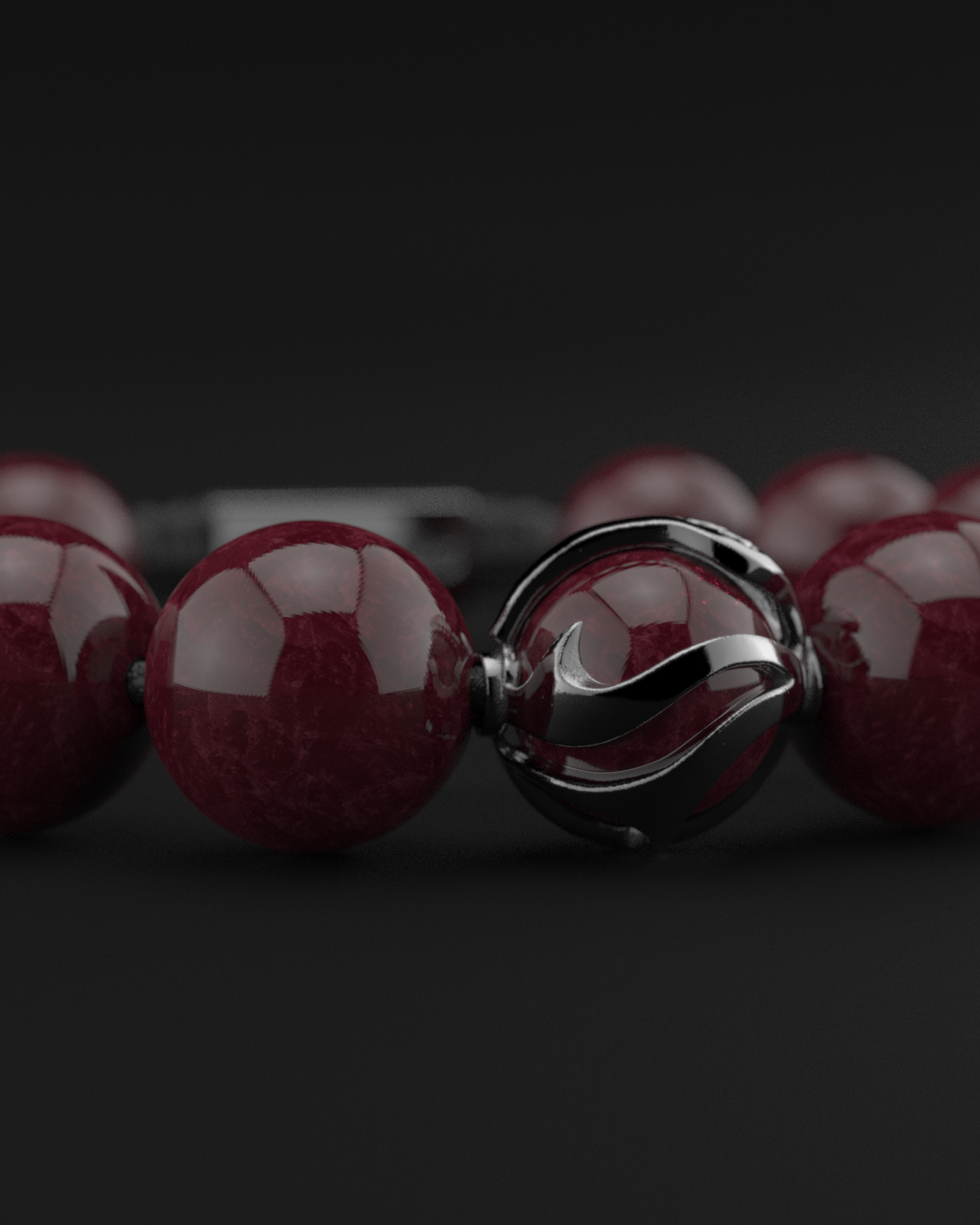 Red Garnet Bracelet 12mm | Waves