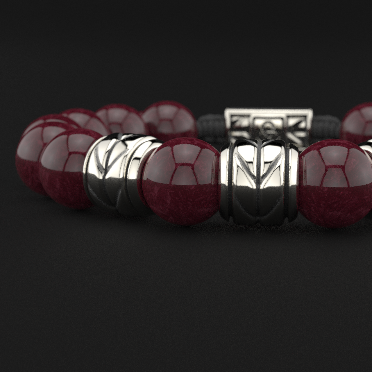 Red Garnet Bracelet 12mm | Woven