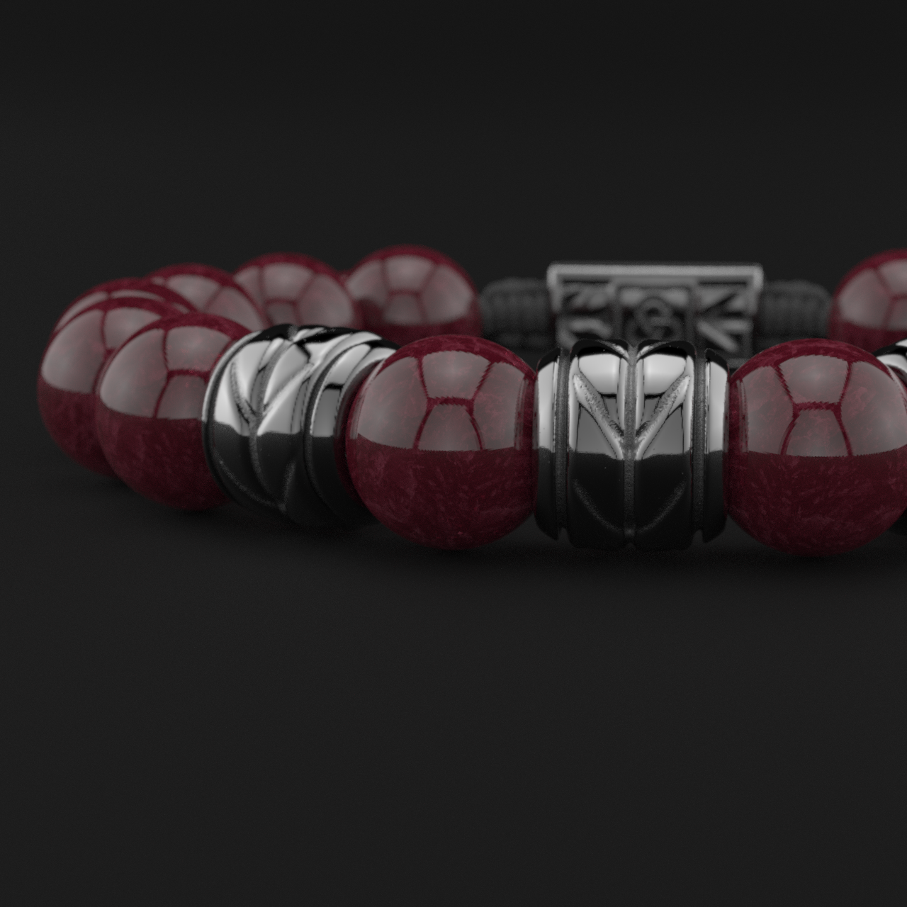 Red Garnet Bracelet 12mm | Woven