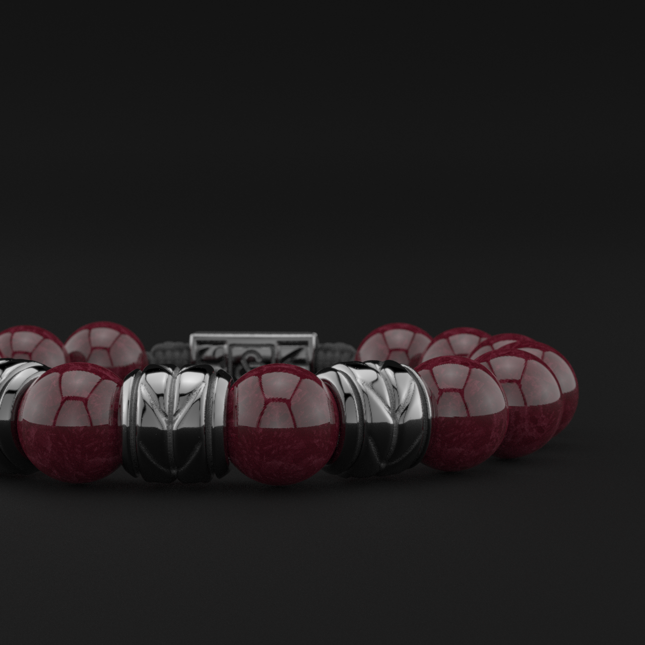 Red Garnet Bracelet 12mm | Woven