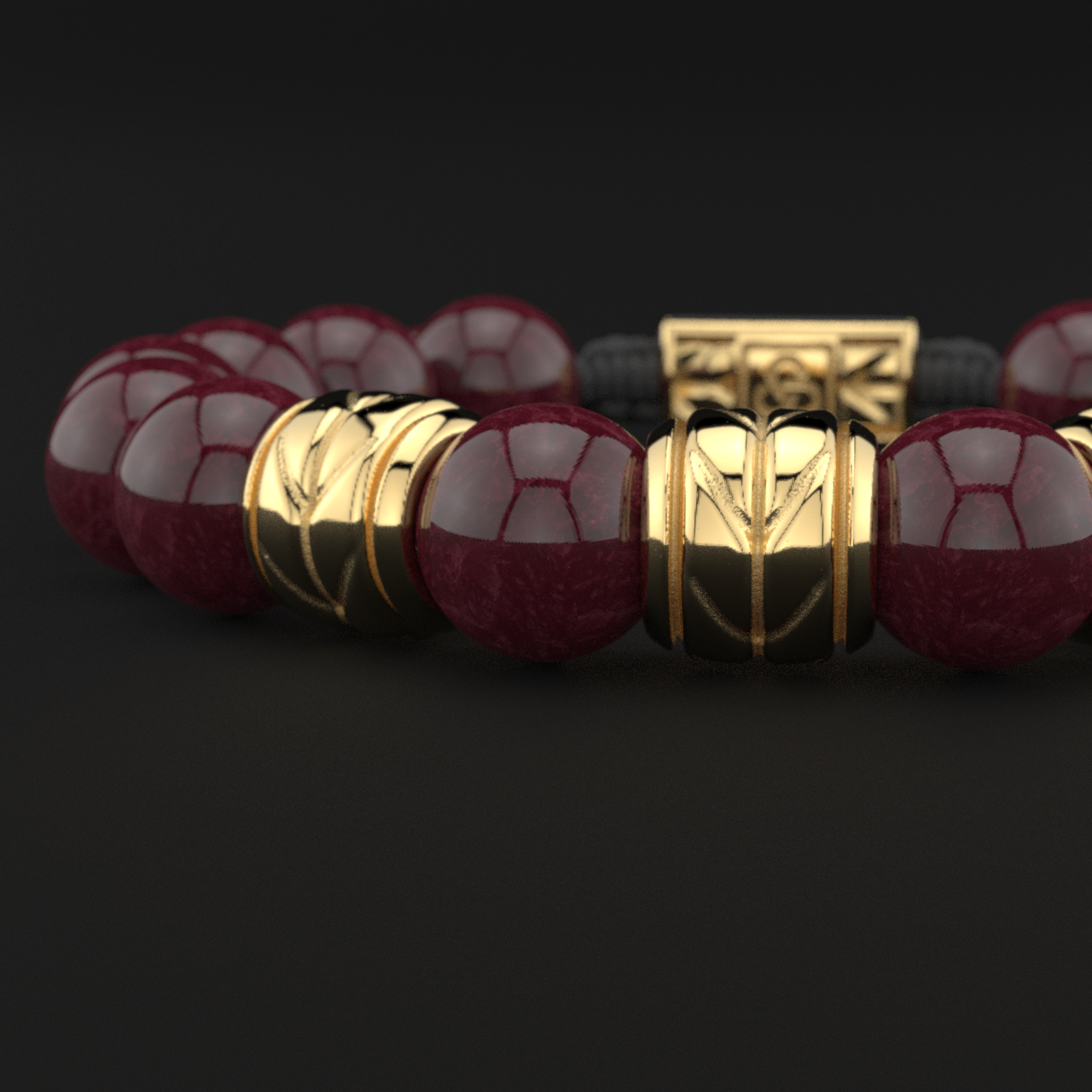 Red Garnet Bracelet 12mm | Woven