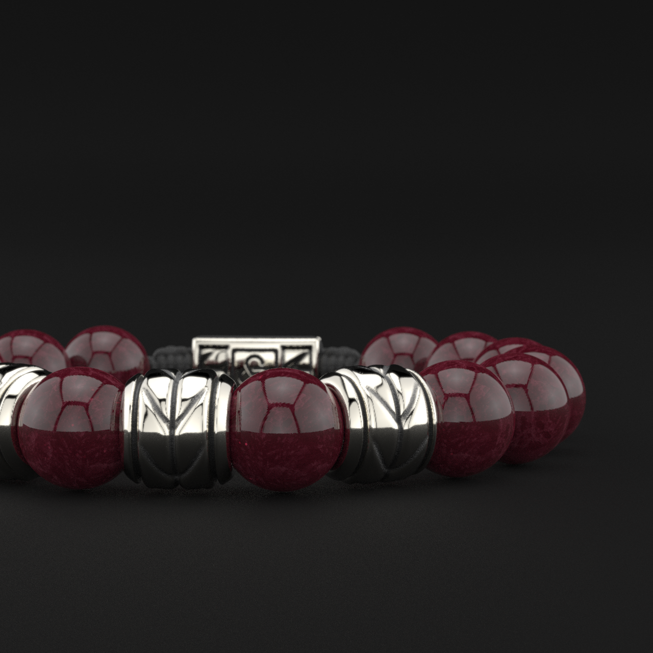 Red Garnet Bracelet 12mm | Woven