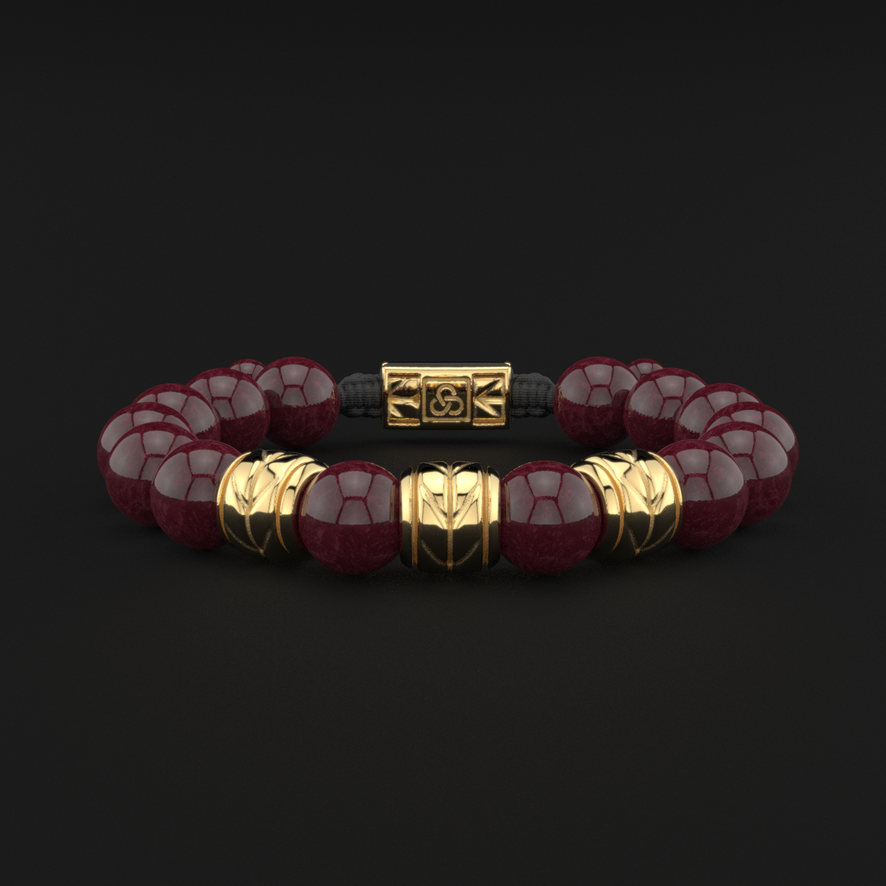 Red Garnet Bracelet 12mm | Woven