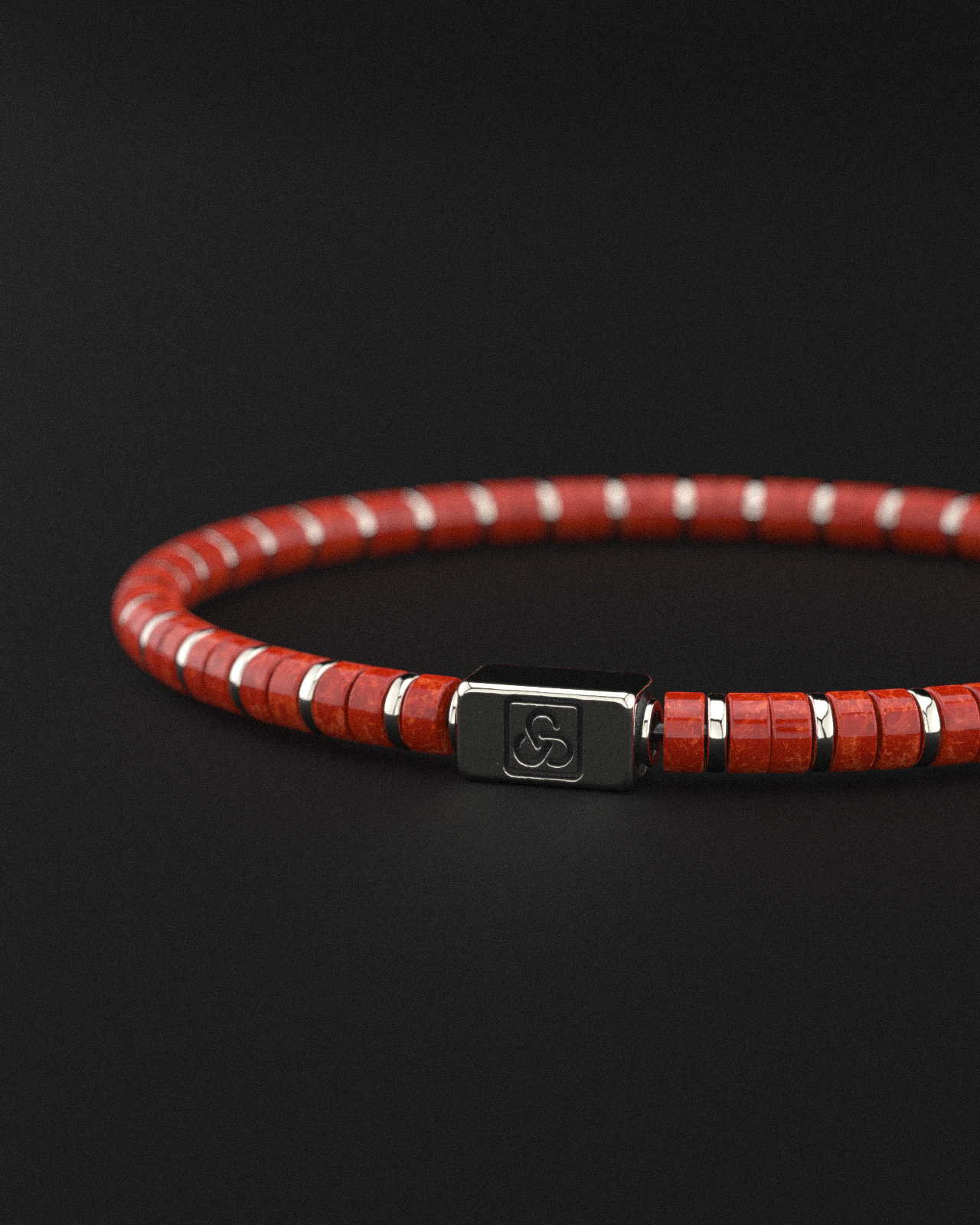 Red Jade Bracelet 4mm | Spacer #2