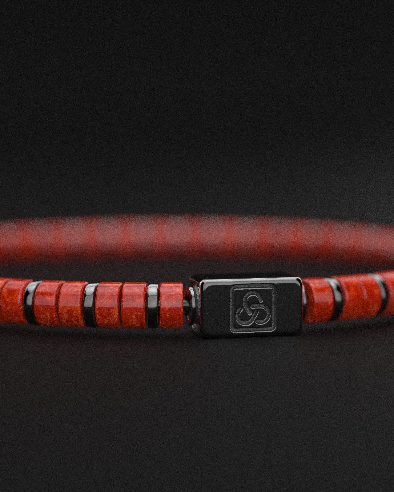 Red Jade Bracelet 4mm | Spacer #2